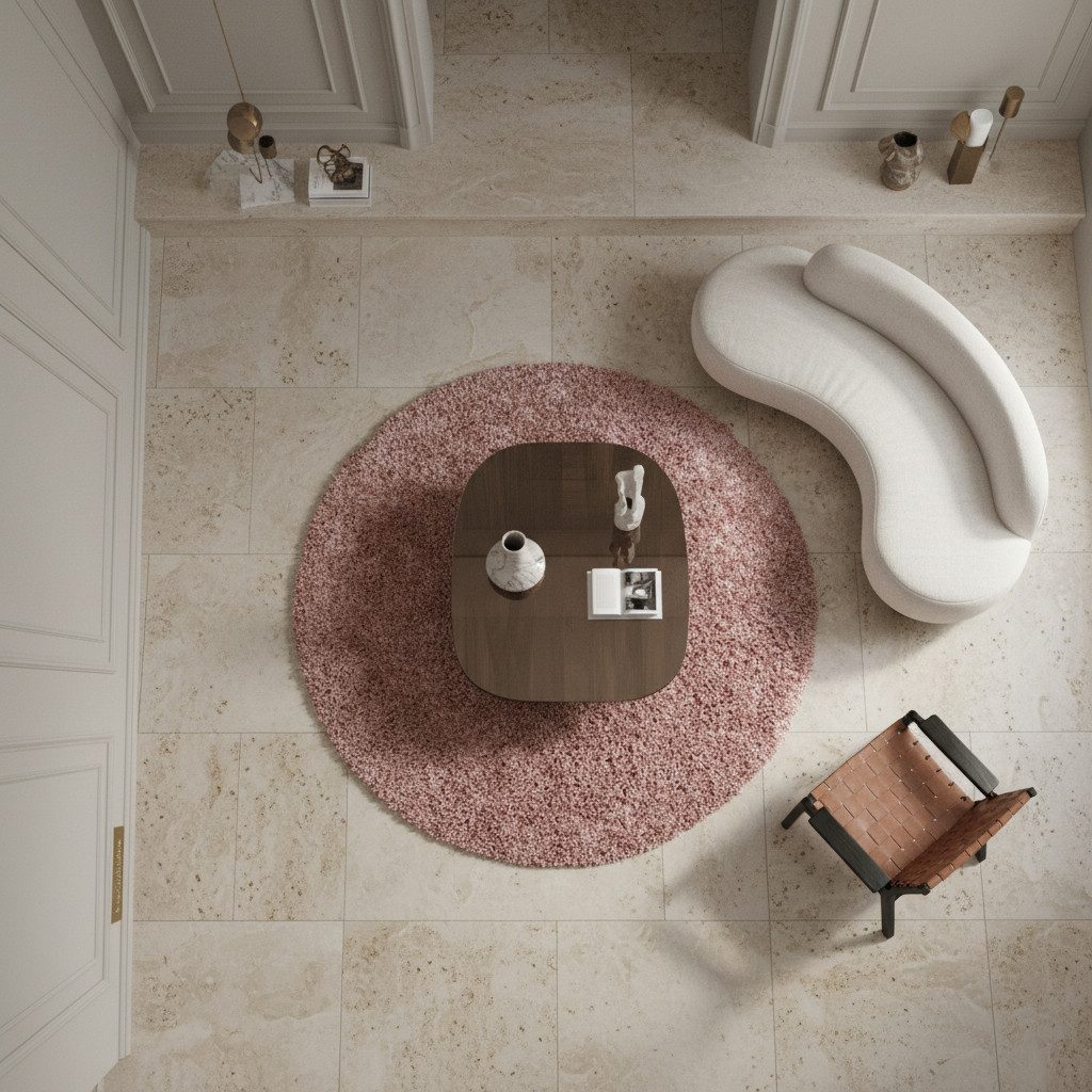 KADIMA DESIGN Teppich SPREE Shaggy Langflor Wohnzimmer Schlafzimmer Waschbar Flauschig, Rund, Höhe: 32 mm, Rosa, 80x80 cm, Wohnzimmerteppich Strapazierfähig Was – Bild 3 von 5