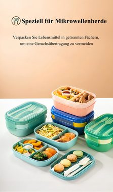 Caterize Lunchbox Kinder, 1900ML Brotdose Kinder mit Fächern Große Bento Box Jausenbox, (1-tlg)