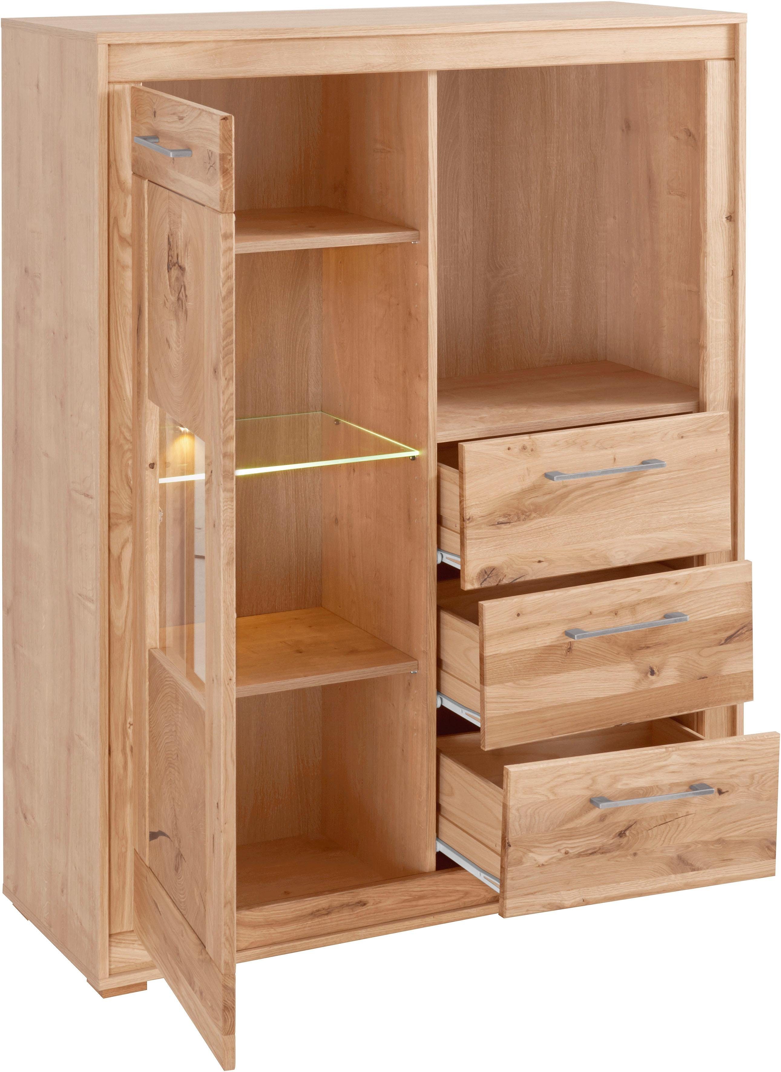 VOGL Möbelfabrik Highboard, Breite 107 cm, Teilmassivholz, Made in Germany