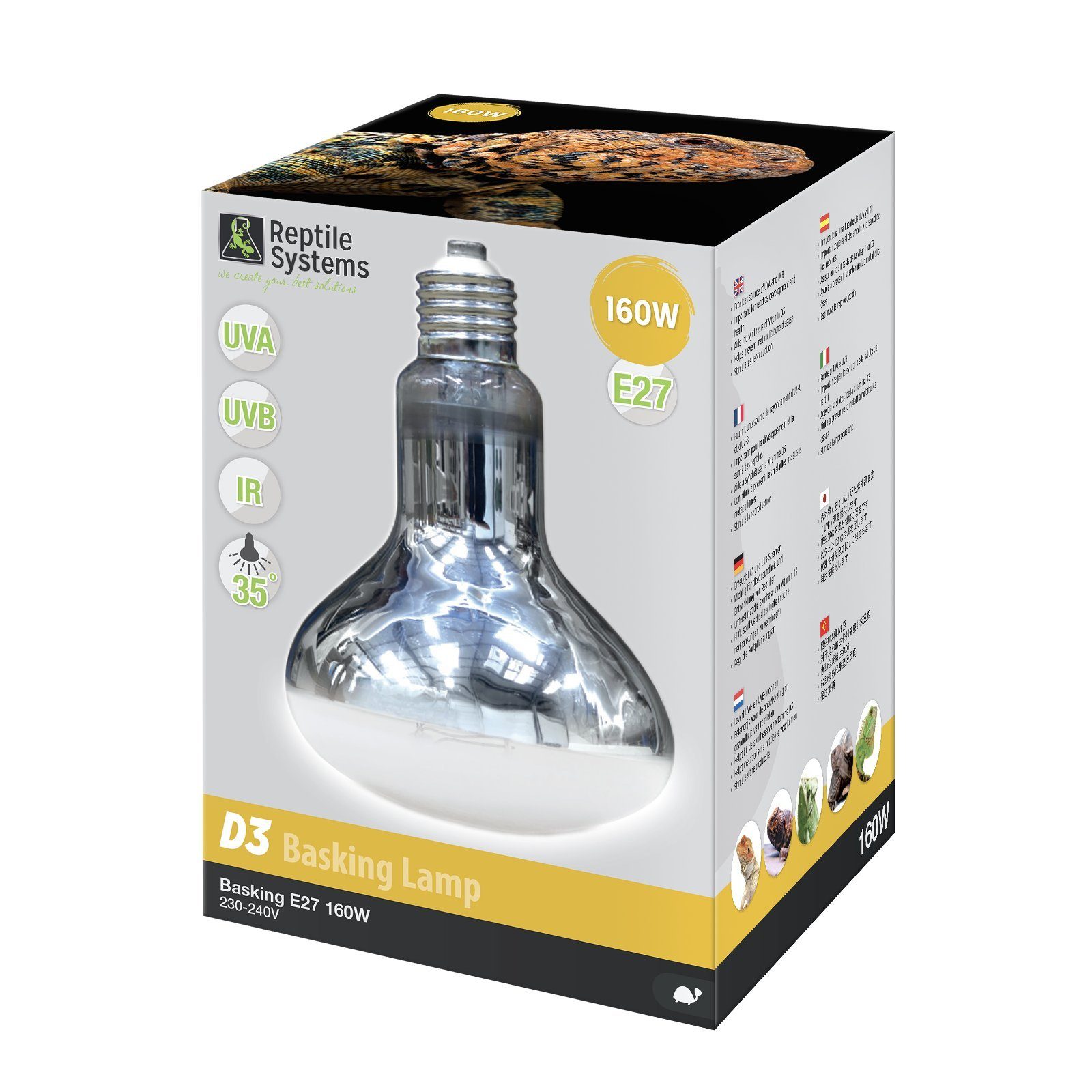 Reptile Systems Terrarienleuchte D3 UV Basking Lamp, E27
