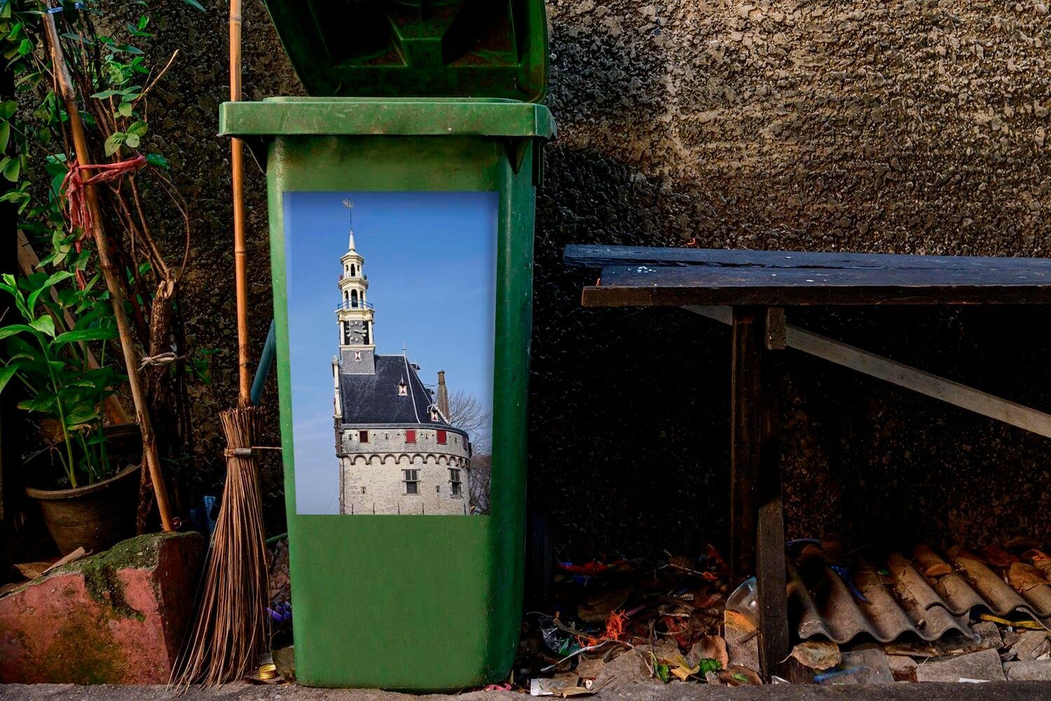 MuchoWow Wandsticker Der Hauptturm Mülleimer-aufkleber, westfriesischen (1 der Abfalbehälter Stadt Hoorn Mülltonne, Sticker, Container, St)