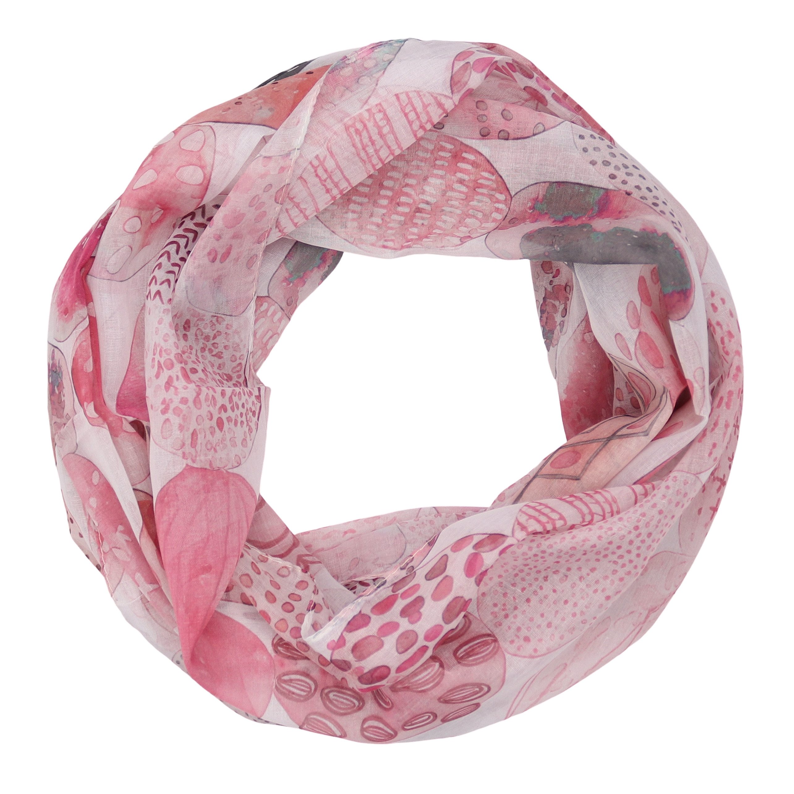 MIRROSI Loop Damen Schal mit Tollem Muster Weich aus 100% Viskose, Schlauchschal, (ca. 160x48cm, zweimal um den Hals wickelbar), Damen Halstuch Stola ideal für Frühling,Sommer, Herbst