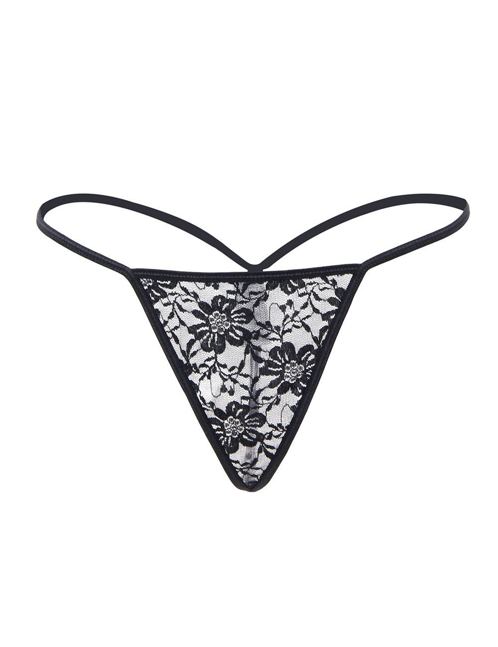CHRISTINE LE DUC String Christine - Spitzen-Tanga - Schwarz
