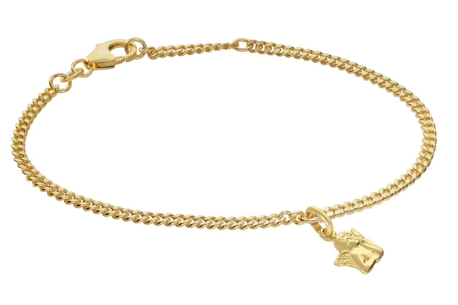trendor Gliederarmband Mädchen-mit 925 Silber Vergoldet Panzerband