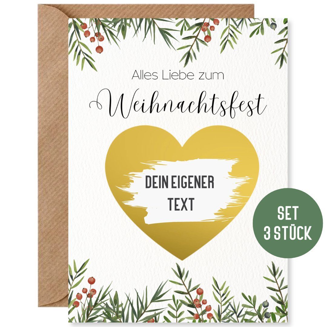 Things of Happiness Weihnachtskarte Rubbelkarte Weihnachten, Gutschein Weihnachten, Weihnachtskarte, Set mit 3 Stück