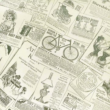 KIKI Wandfolie Zeitung Wallpaper Online Rote Szene Hintergrund Wandcafé Nostalgic