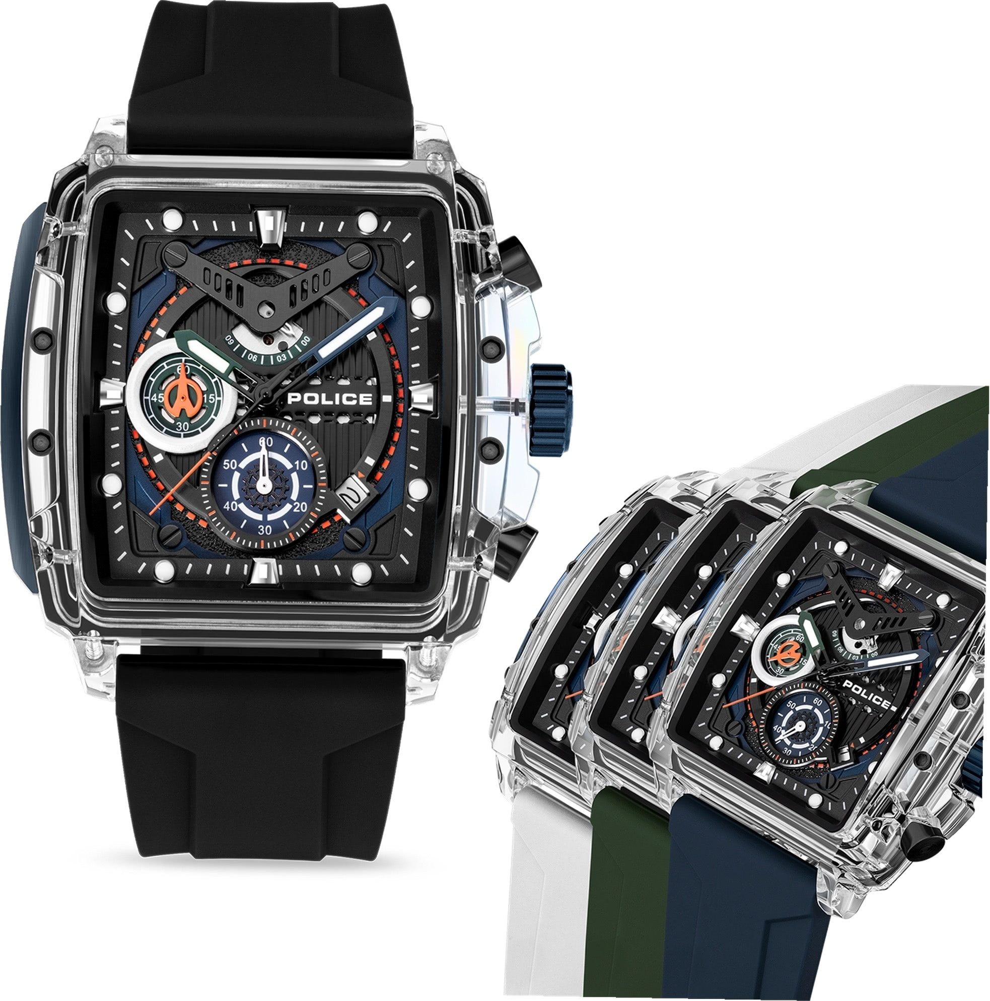 Police Chronograph Police Herrenuhr Silikon Armband, günstig online kaufen