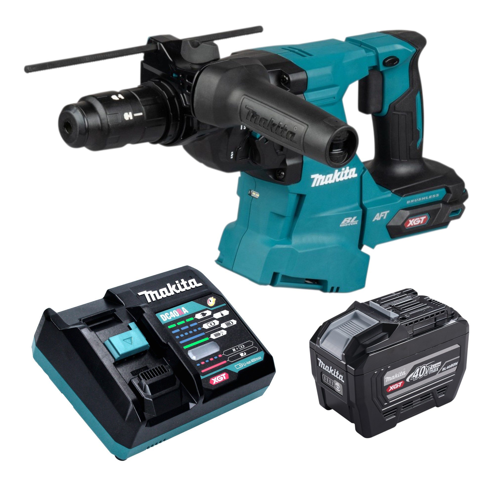 Makita Schlagbohrmaschine HR 012 GE101 Kombihammer 40V 3,3J SDS plus + 1x Akku 8,0 Ah + Lader