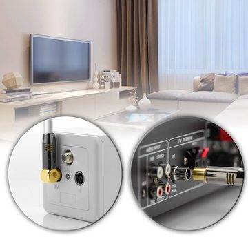 deleyCON deleyCON HDTV TV Antennen Kabel 1m - 1x 90° gewinkelt 1m Stecker zu TV-Kabel