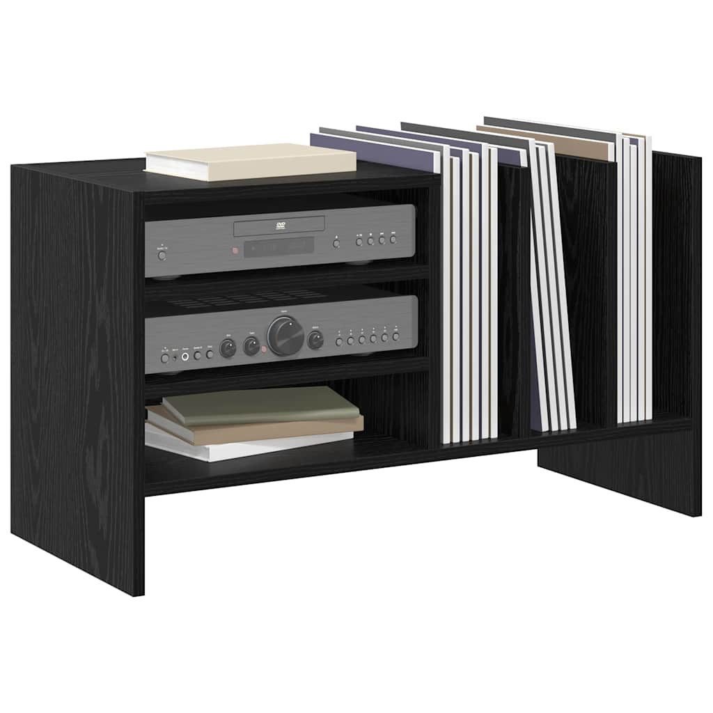 vidaXL Media-Regal, Schallplattenschrank Schwarz Eichen-Optik 78,5 x 35 x 45 cm