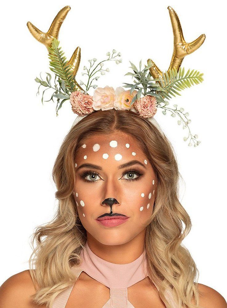 Boland Kostüm Rentier Haarreif - für Karneval Faschingskostüm, Traumhaftes Fantasy-Geweih mit Kunstblumen