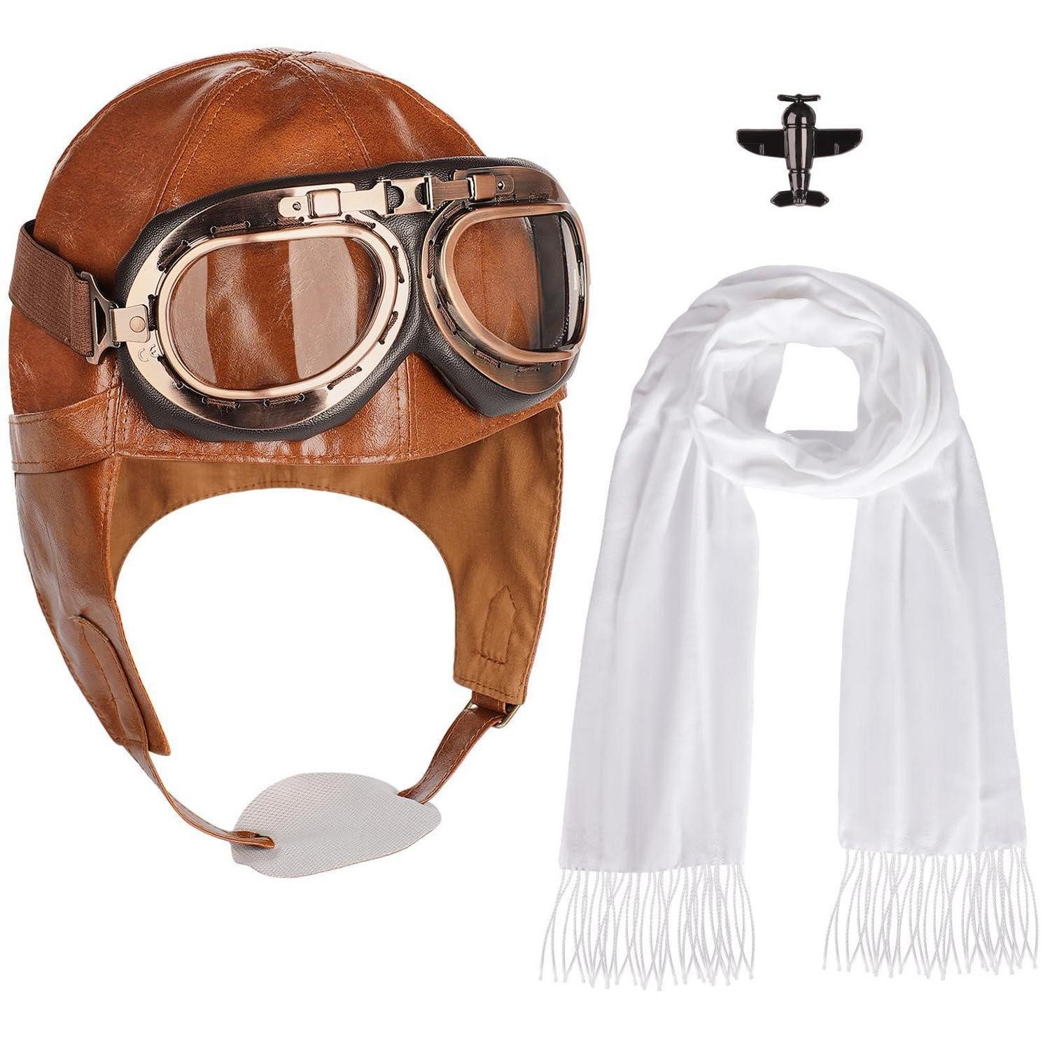 LuxusKollektion Kostüm Fliegermütze Kostüm Zubehör Set mit Brille