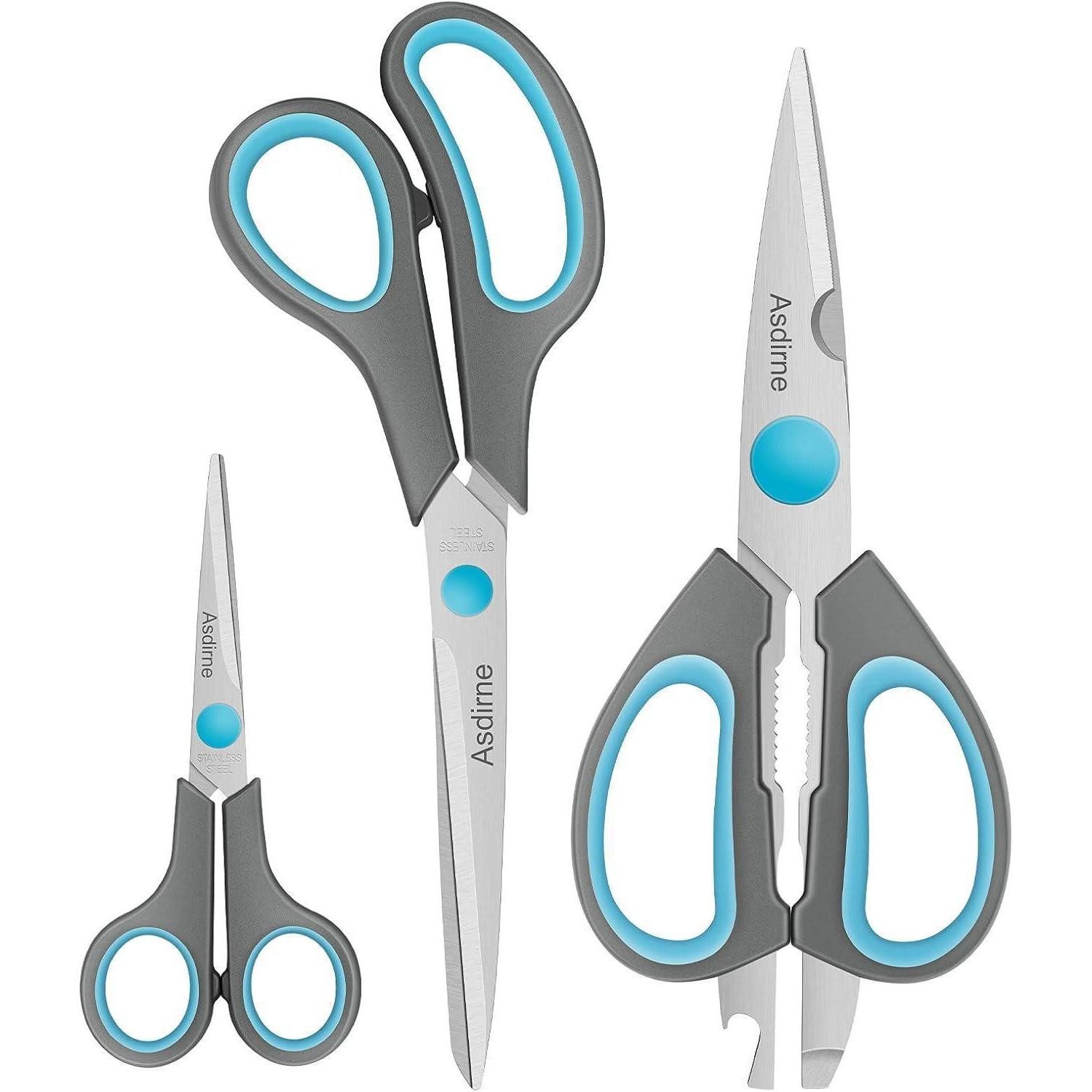 LuxusKollektion Scheren-Set Multifunktionale Schere Set Edelstahl, Scharfe Klingen, Weiche Griffe