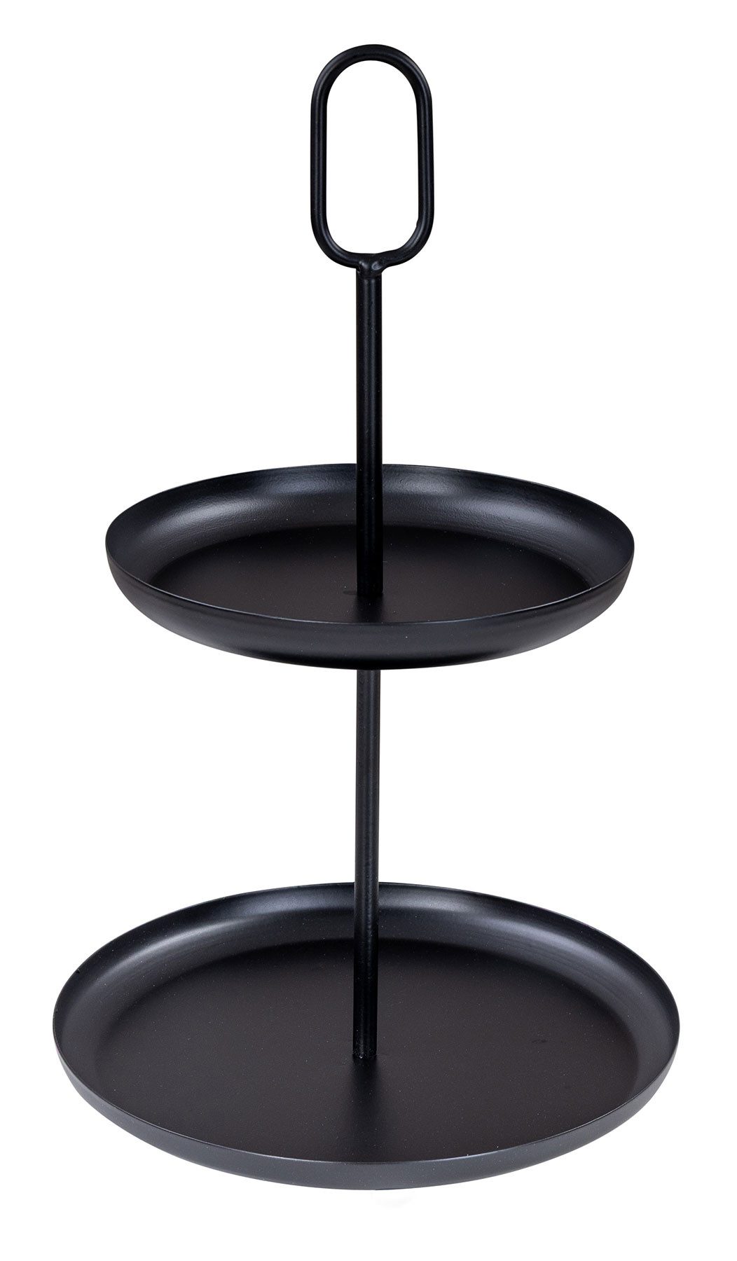 Levandeo® Etagere, Etagere 2 Ebenen H34cm Metall Schwarz Servierplatte Kuchenplatte