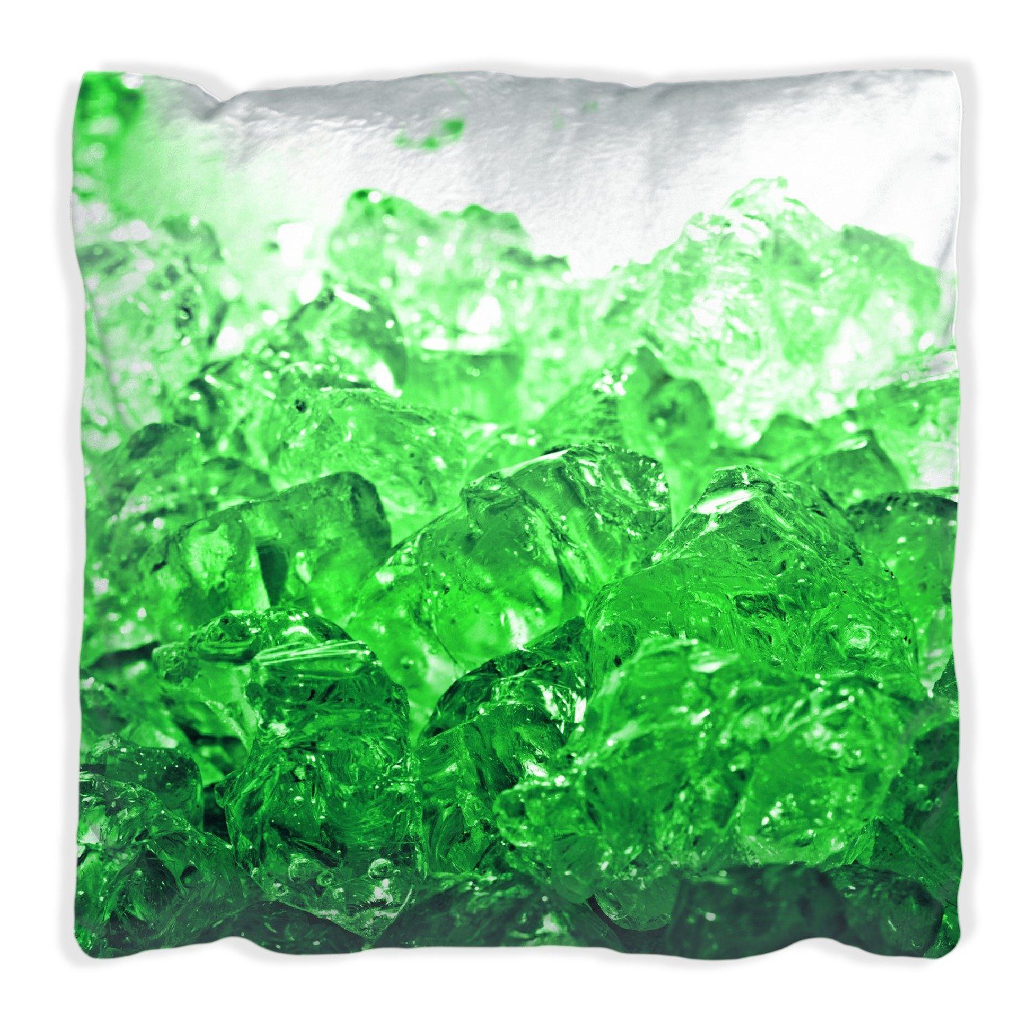 Wallario Dekokissen Leuchtendes Eis in grün, handgenäht