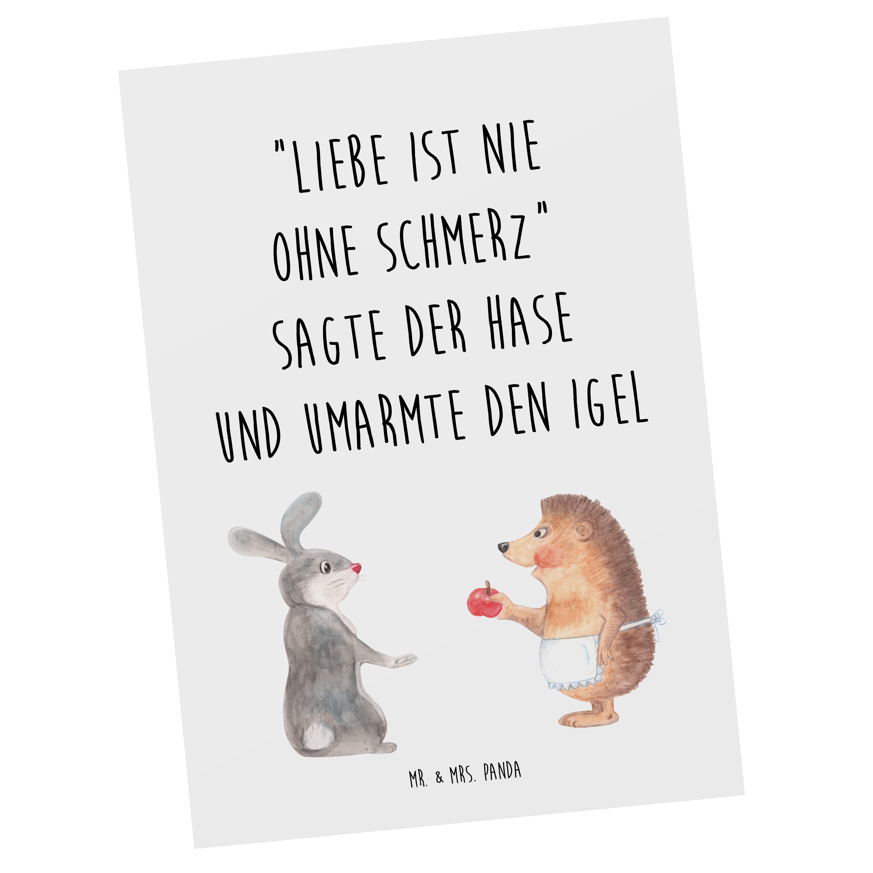 Mr. & Mrs. Panda Postkarte »Liebe ist nie ohne Schmerz Weiß süße