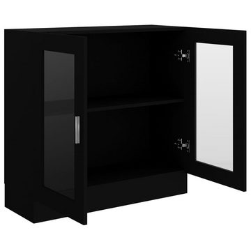 furnicato Bücherregal Vitrinenschrank Schwarz 82,5x30,5x80 cm Holzwerkstoff