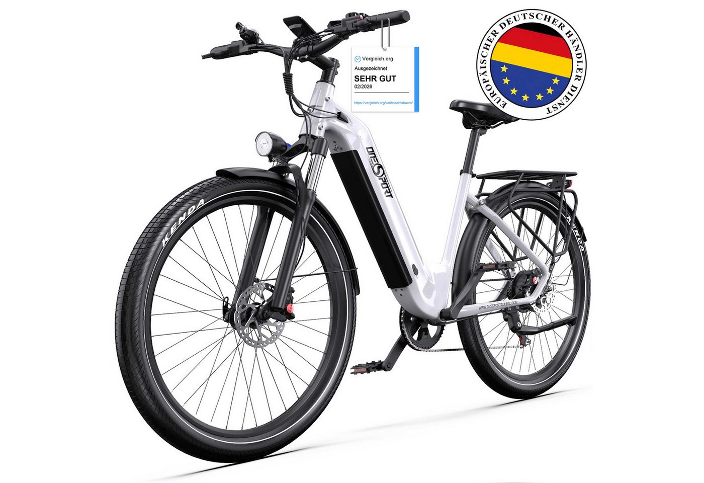 Vankel E-Bike Cityrad e bike für herren 28 zoll 18.2AH 36V 655WH damen 120km E-MBT, SHIMANO, Kettenschaltung, Heckmotor, 655,2 Wh, e bike für damen herren 28 zoll Cityrad 7 Gang Shimano hydraulischen