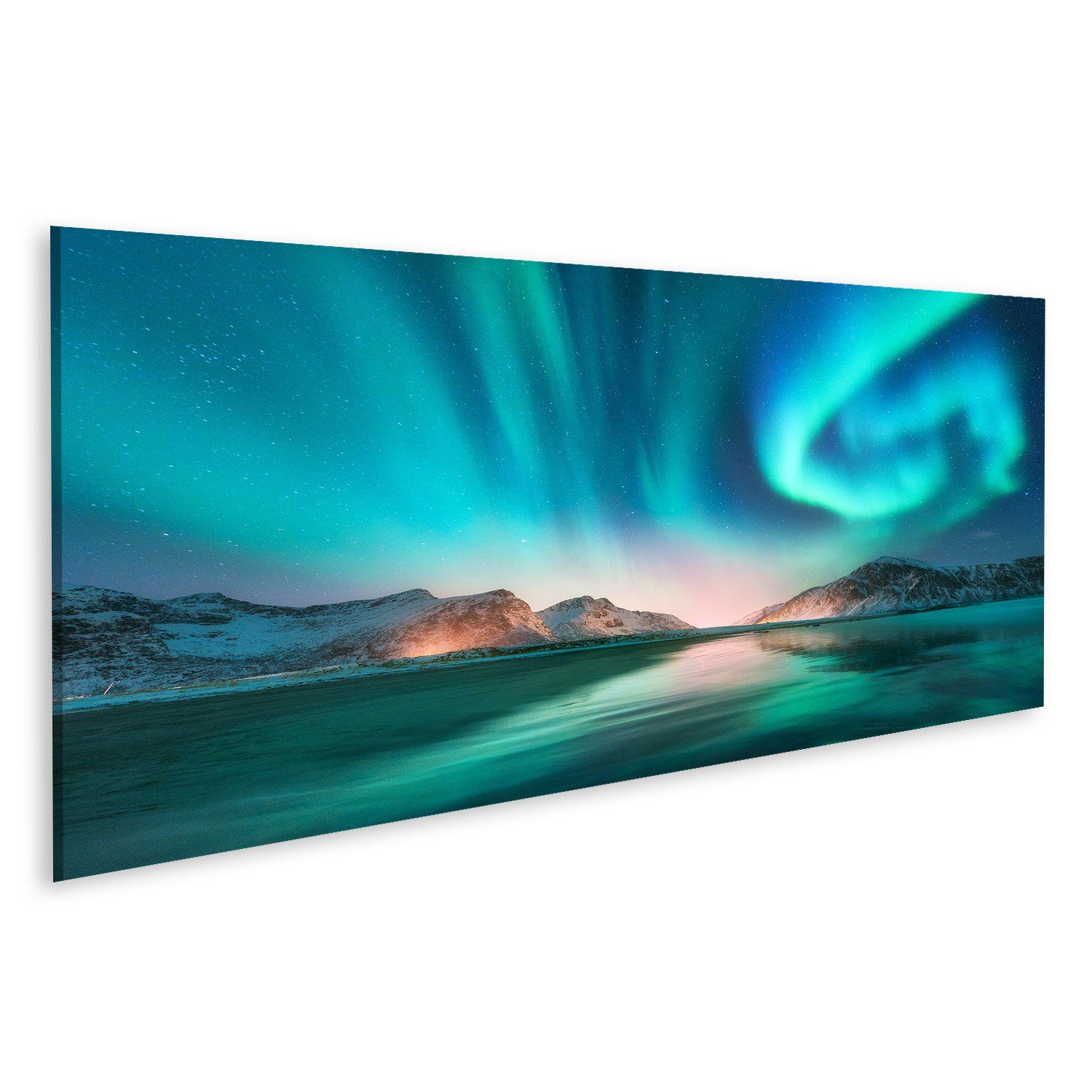 islandburner Leinwandbild Bild auf Leinwand Aurora Borealis Lofoten Inseln Norwegen Aurora Borea