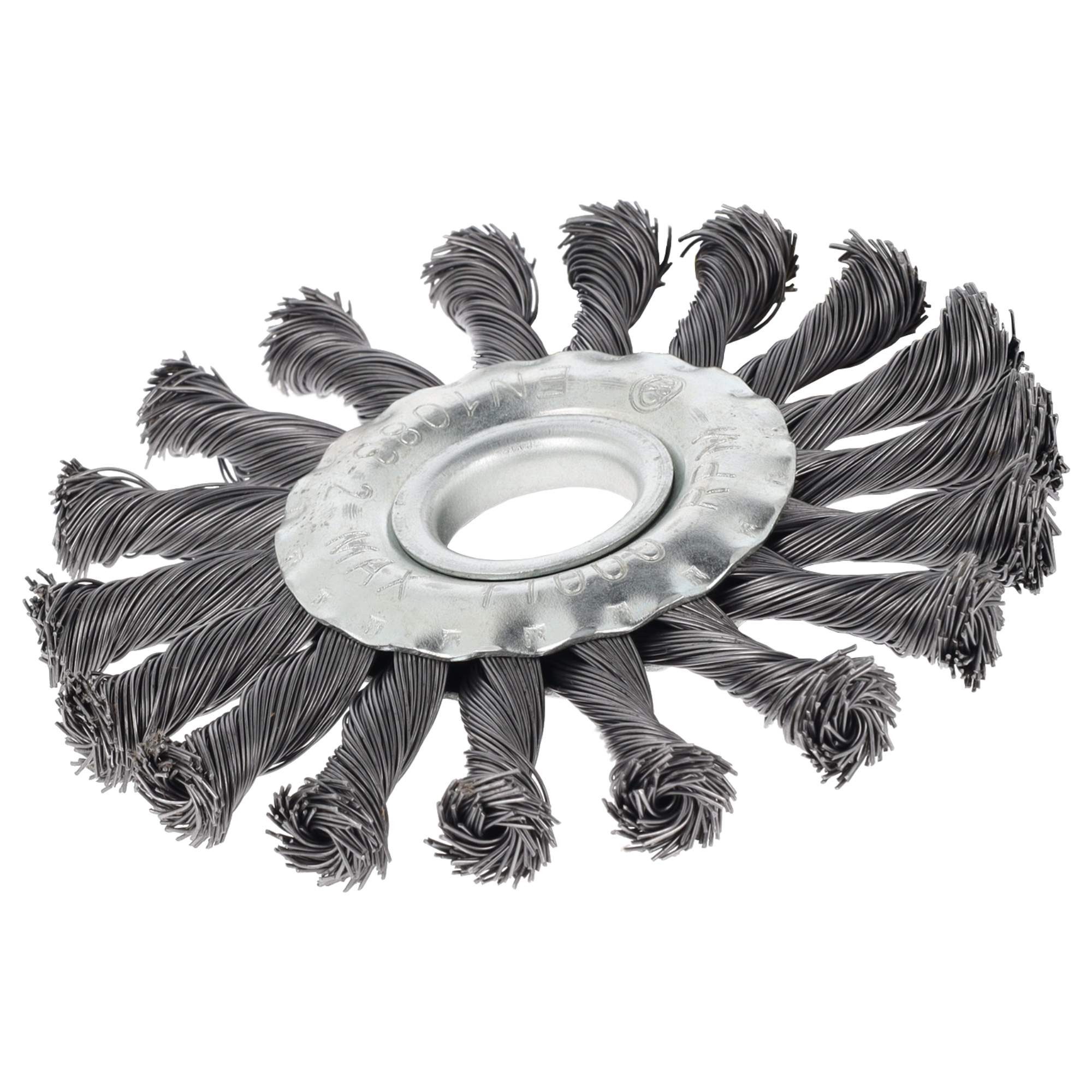 Grizzly Scheibenbürste Drahtbürste für Winkelschleifer, Bürstenaufsatz mit Ø 115 mm, ø 75 mm, 1-St., Gezopfte Scheibenbürste für kraftvolles Bearbeiten von Holz&Metall