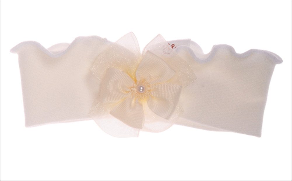La Bortini Stirnband Kopfband für Babys und Kinder Haarband in Creme mit Blumen elastisch, weich, ecry in verschiedenen Größen