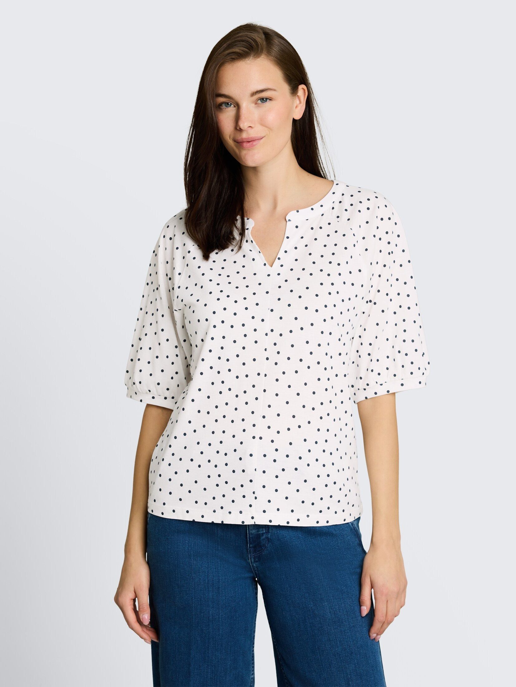 TOM TAILOR T-Shirt T-Shirt T-Shirt mit Punktemuster