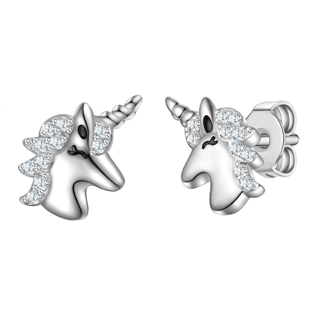 Paar Ohrstecker Einhorn silber