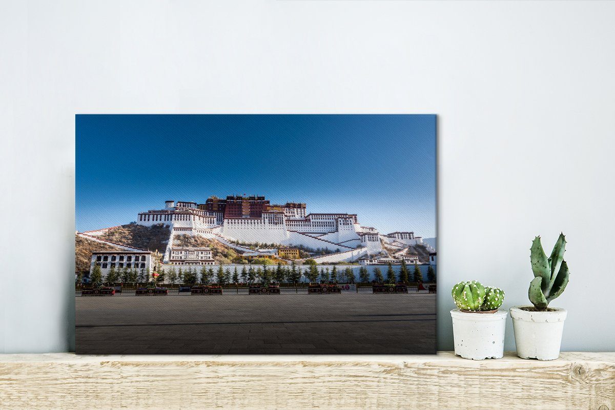 OneMillionCanvasses® Leinwandbild Der hellen St), Aufhängefertig, cm in Wandbild 30x20 Potala-Palast China Tag, Tibet (1 Wanddeko, einem Leinwandbilder, an in