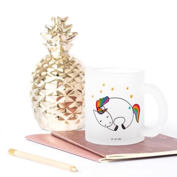 Mr. & Mrs. Panda Teeglas Einhorn Nacht - Transparent - Geschenk, Tasse, Freundin, Tasse mit He, Premium Glas, Liebevolle Gestaltung