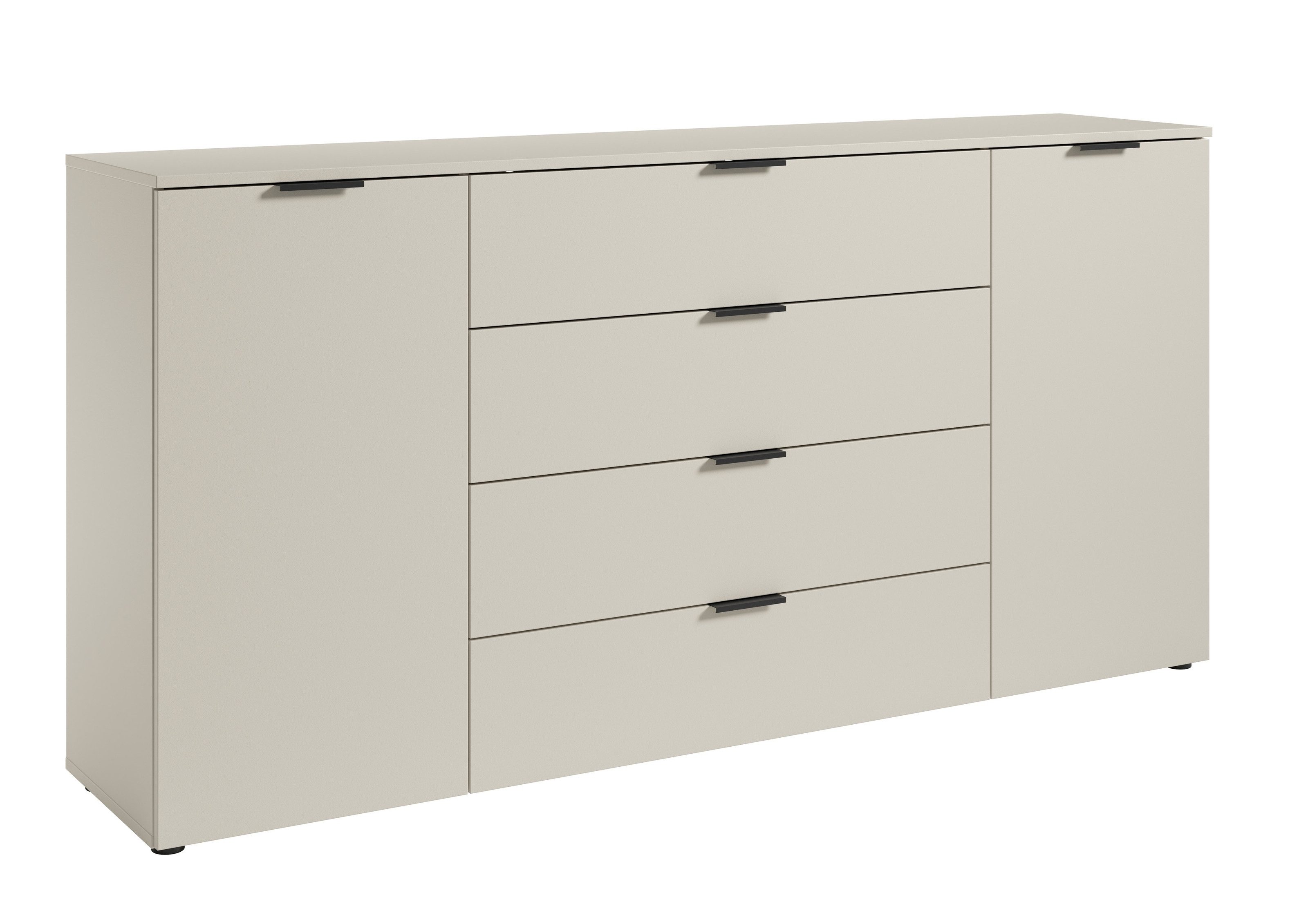 PREISBRECHER Sideboard Linz, 2 Türen, 4 Schübe, in Kaschmir - 180x90x40cm (BxHxT)