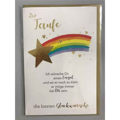 Verlag Dominique Grußkarten Taufe - Glückwunschkarte im Format 11,5 x 17 cm mit Umschlag - Ich wün