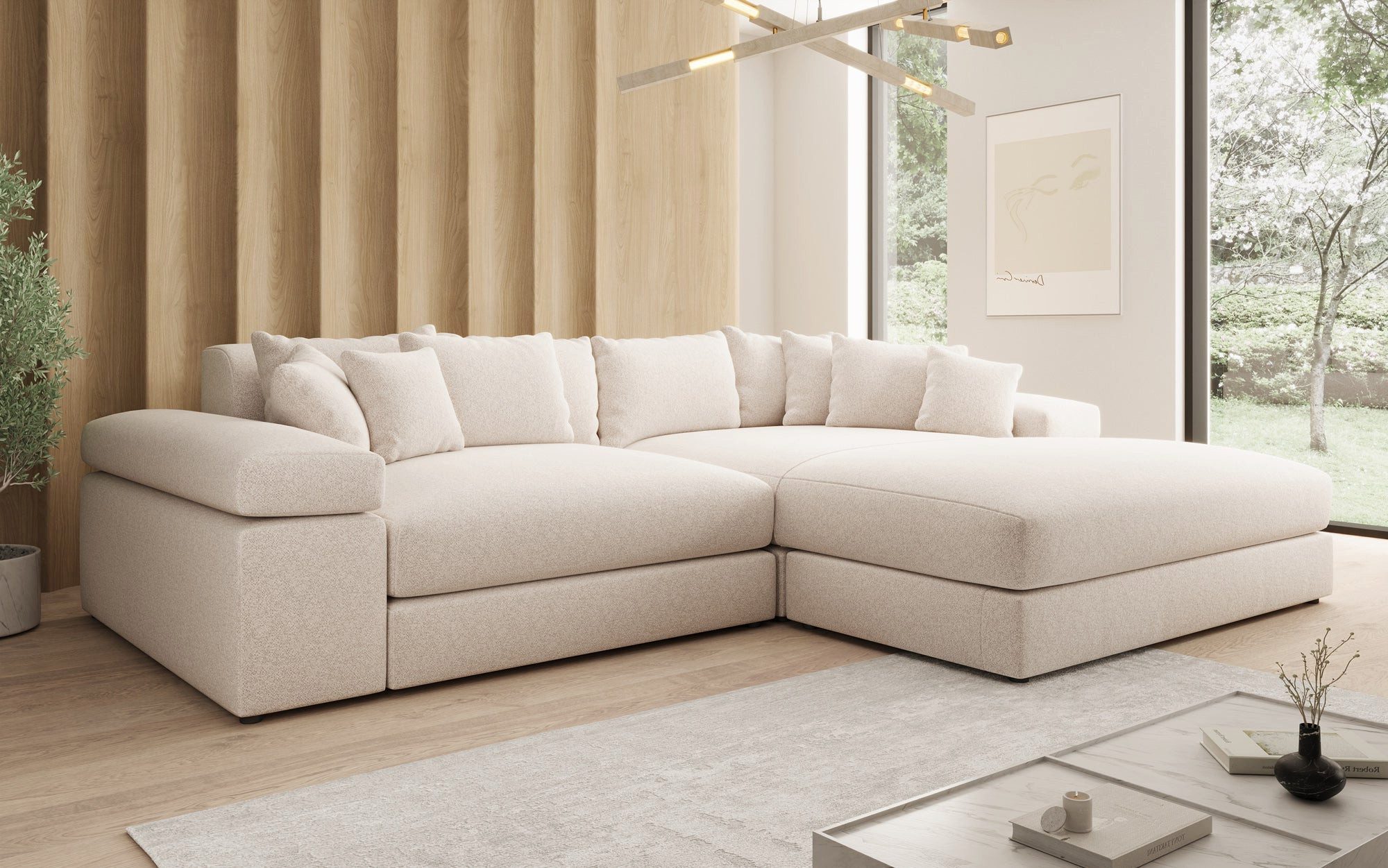 Luxusbetten24 Sofa Designer Sofa Bernardo, mit breiter Ottomane
