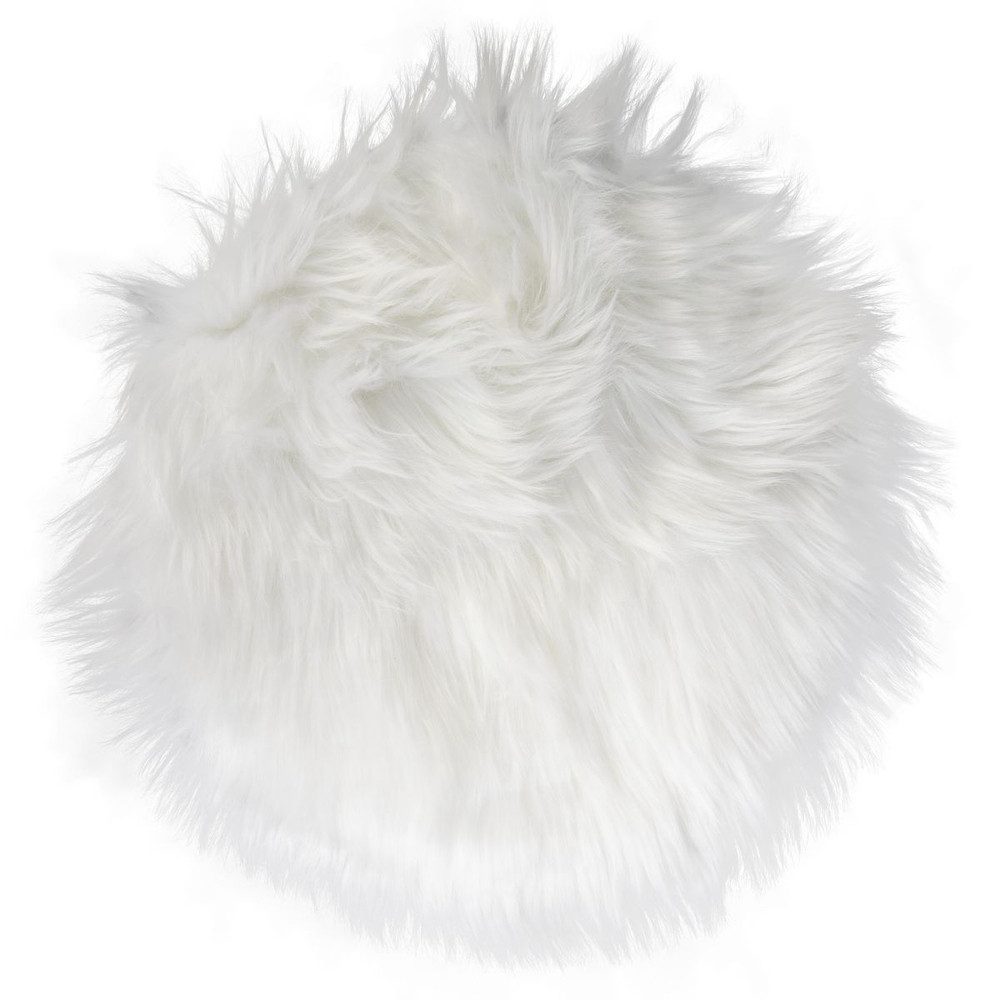 MICA Fellteppich Dekofell rund - weiß - ca. 35 x 2,3 cm, Höhe: 2,3 mm günstig online kaufen