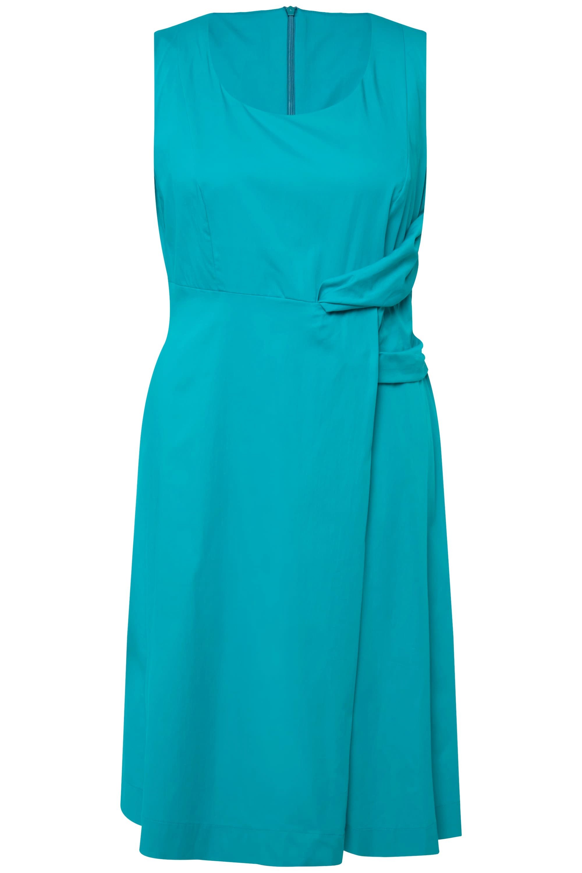 Ulla Popken Midikleid Kleid drapiert V-Ausschnitt günstig online kaufen