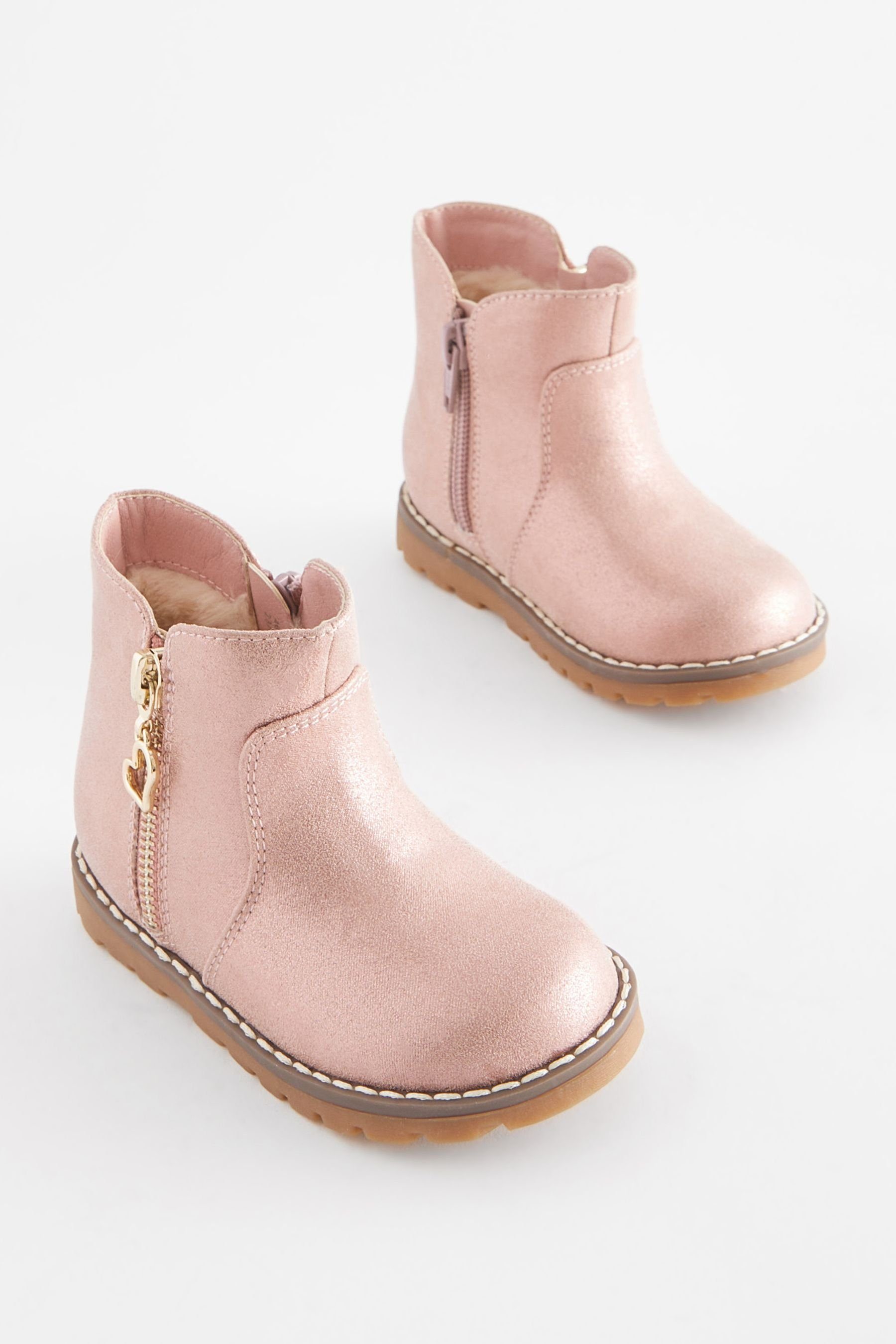 Next Warmgefütterte Stiefeletten Shimmer (1-tlg) Pink Winterstiefelette