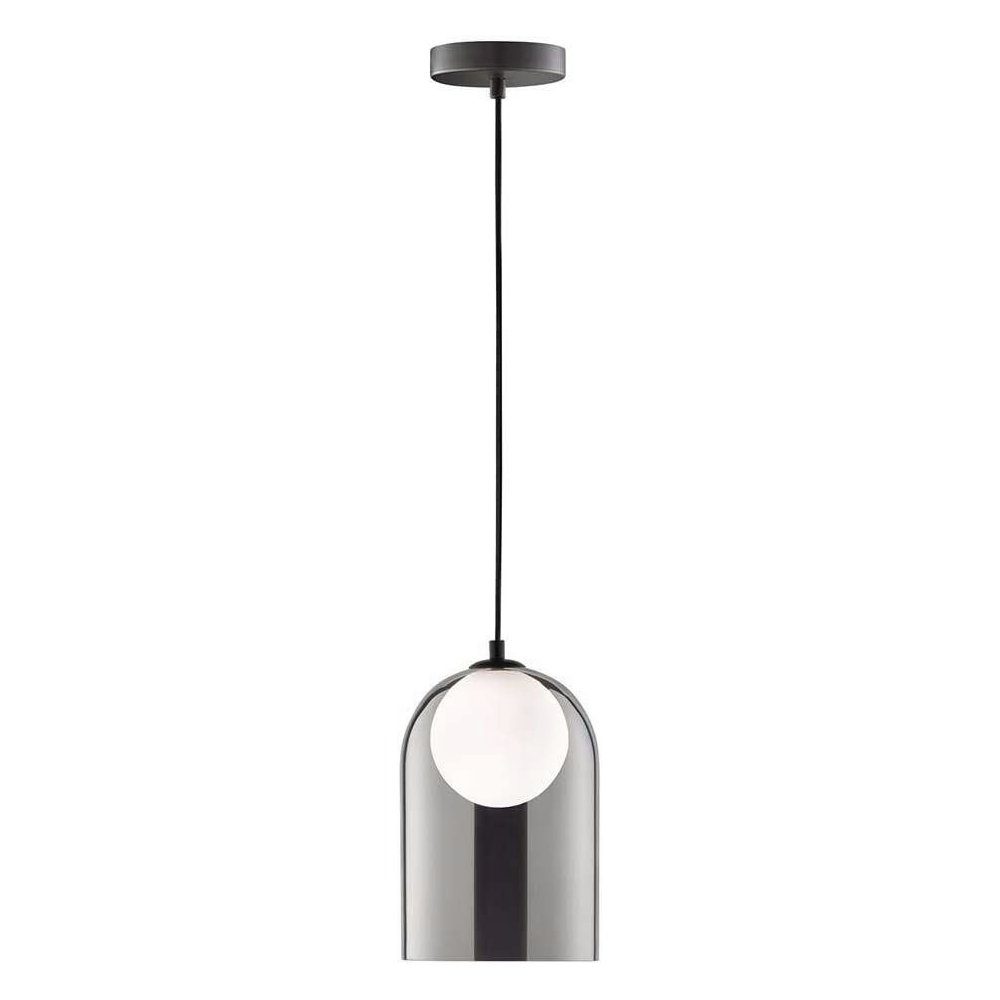 Licht-Erlebnisse Pendelleuchte TONY, ohne Leuchtmittel, Hängeleuchte G9 Schwarz Hängelampe Modern Glas Weiß