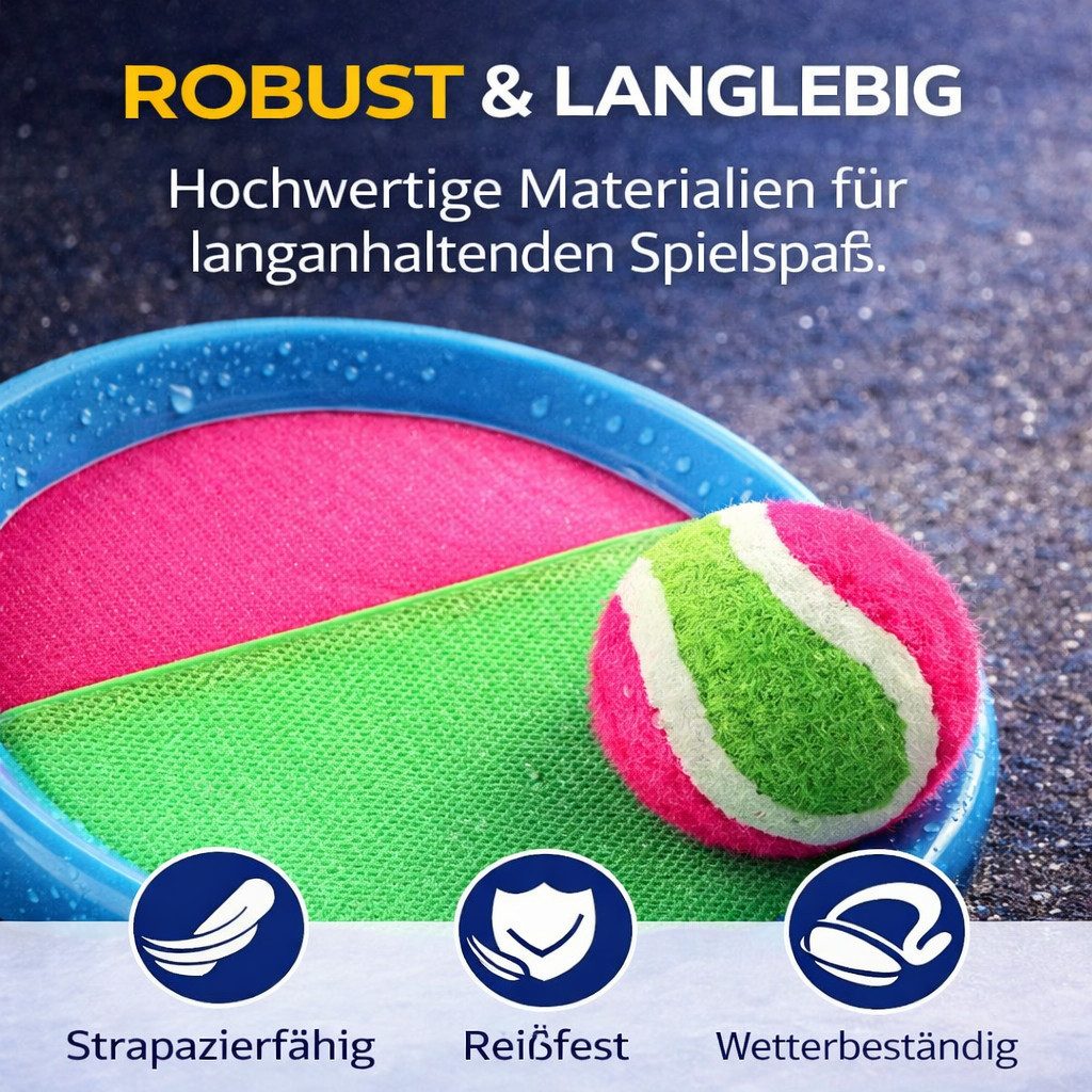 TK Gruppe Spielball 2er Klettballspiel Set – Strandspiel & Outdoor-Wurfspiel (1-St)