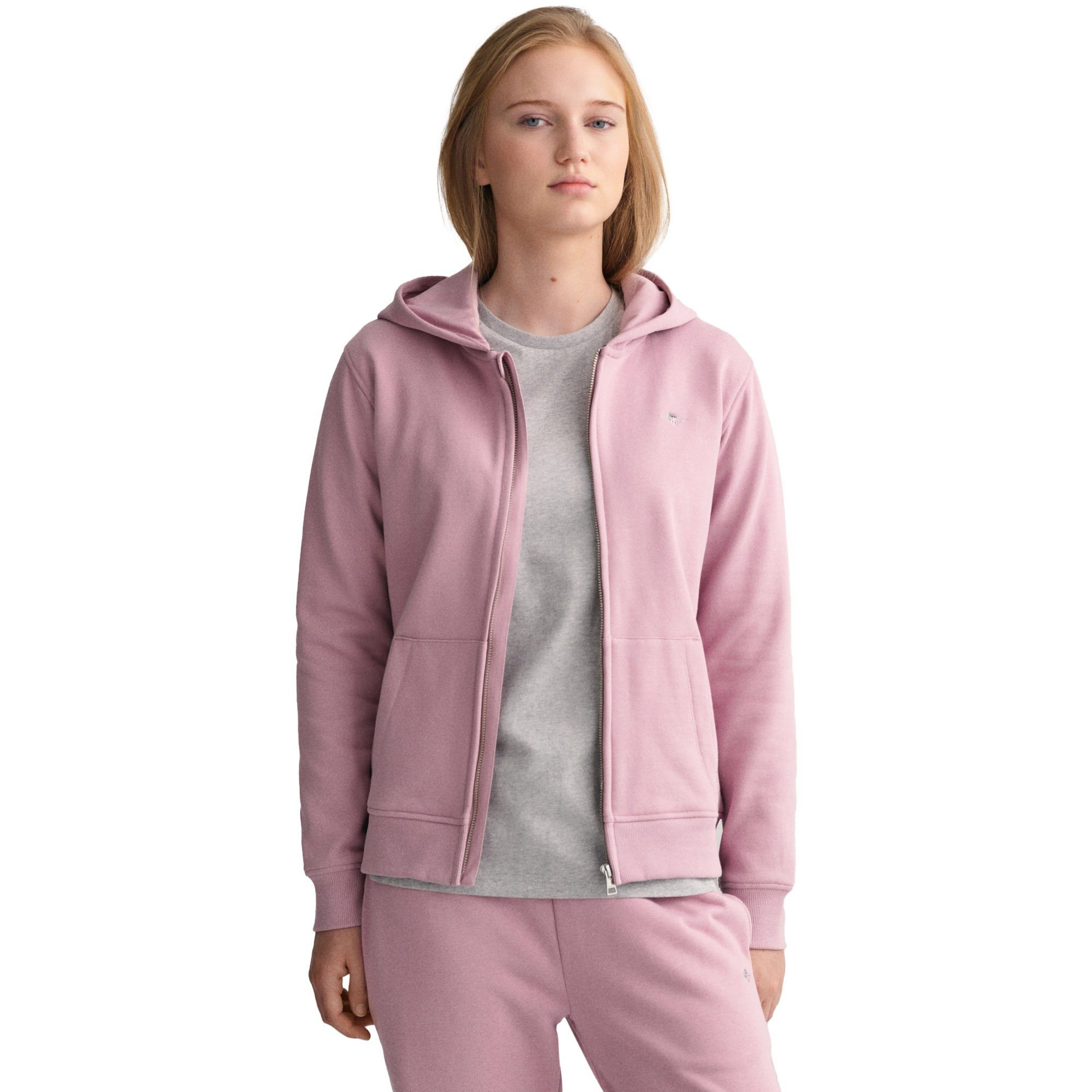 Gant Sweatshirt Unisex Sweatjacke Baumwolle Shield Full Zip Hoodie