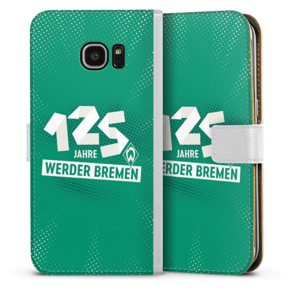 DeinDesign Handyhülle 125 Jahre Werder Bremen Offizielles Lizenzprodukt, Samsung Galaxy S7 Edge Hülle Handy Flip Case Wallet Cover