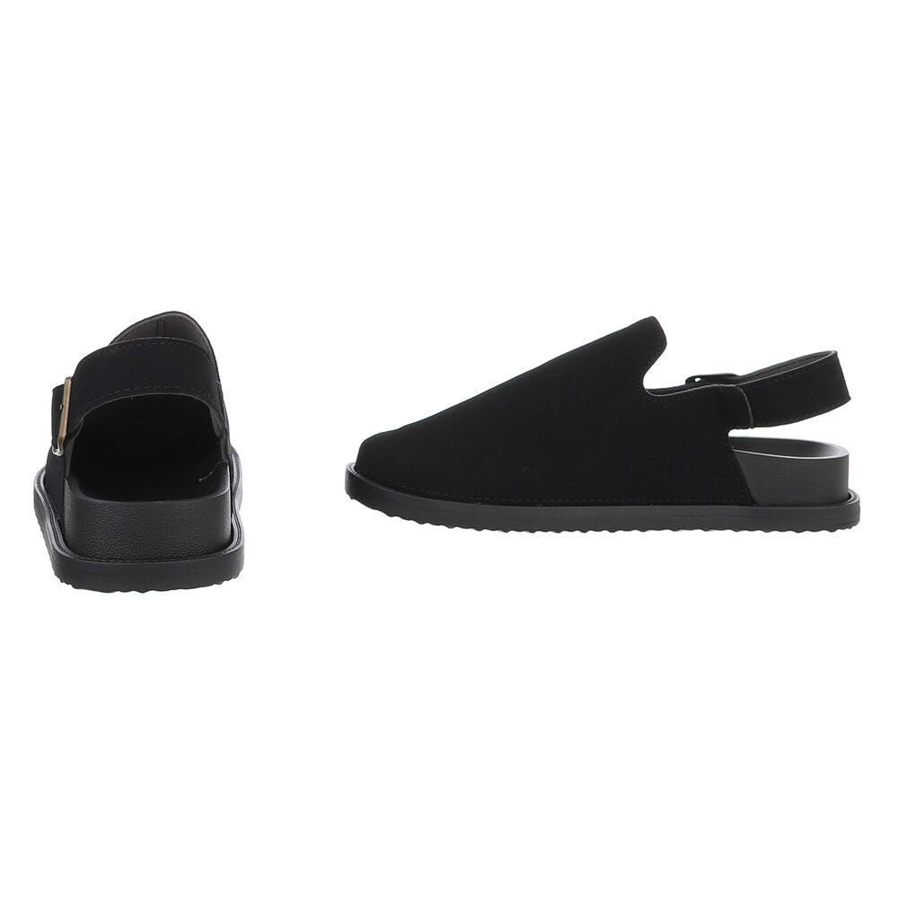 Ital-Design Damen Mules Freizeit Riemchensandalette (88828387) Flach Riemchensandalen in Schwarz – Bild 5 von 5