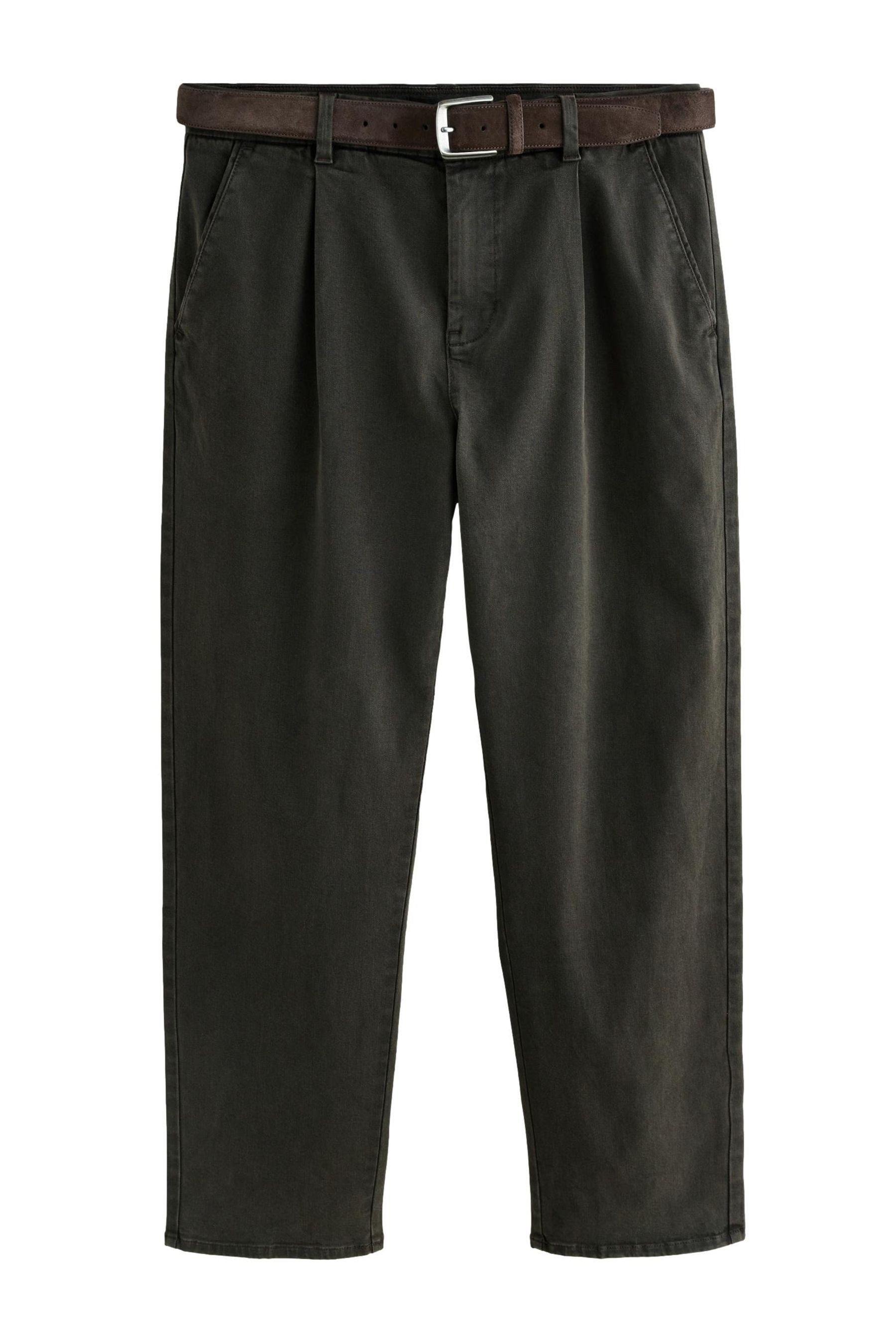 Lederhose Straight Fit Hose mit Gürtel