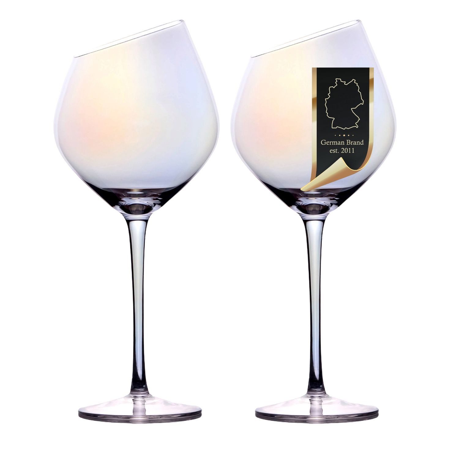 Intirilife Weinglas, 2-tlg., Glas, Wein Glas Set 470ml Wein Gläser mit Schimmer Spülmaschinenfest (2-tlg)