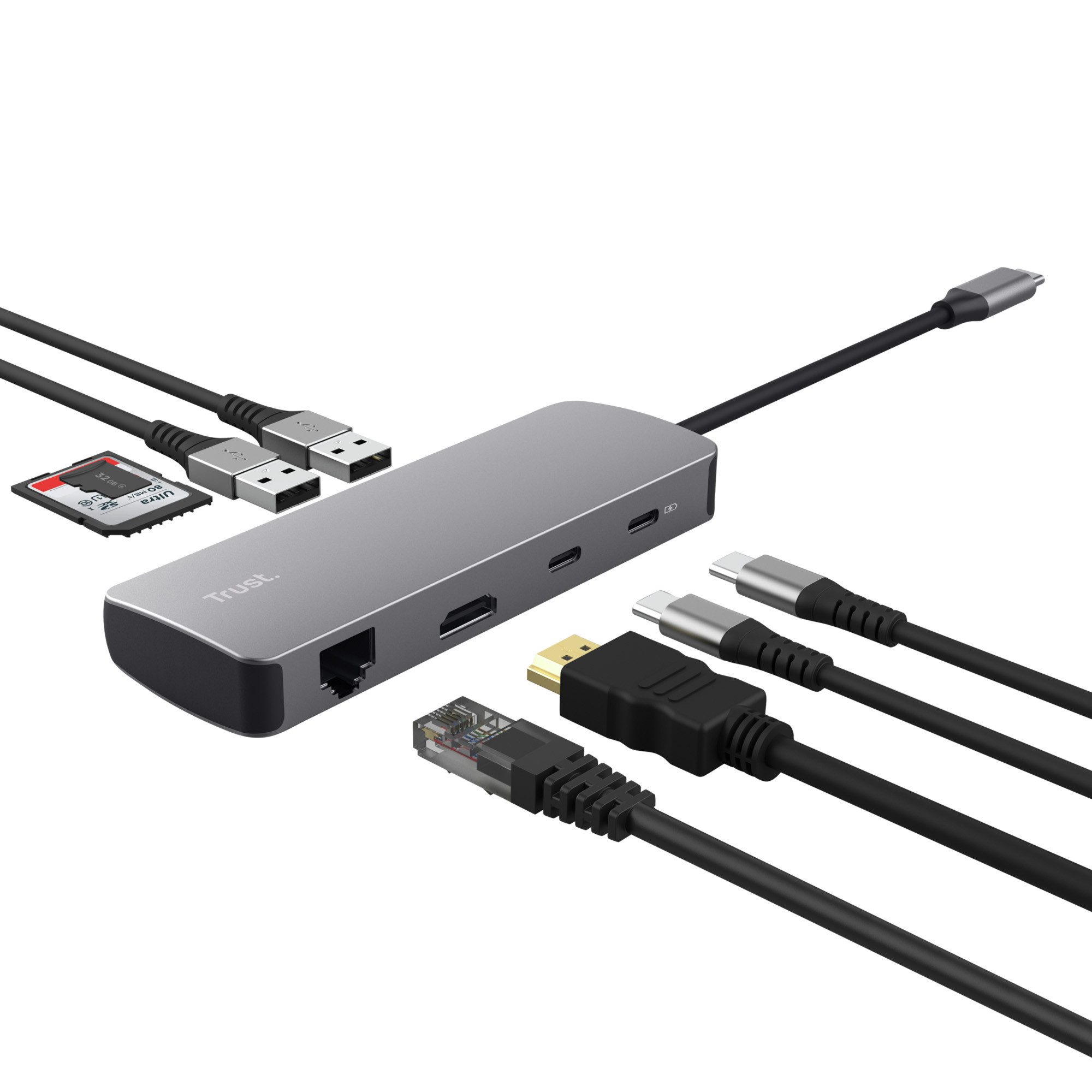 Trust DALYX 8-in-1 Multiport Adapter USB-HUB USB-Adapter
