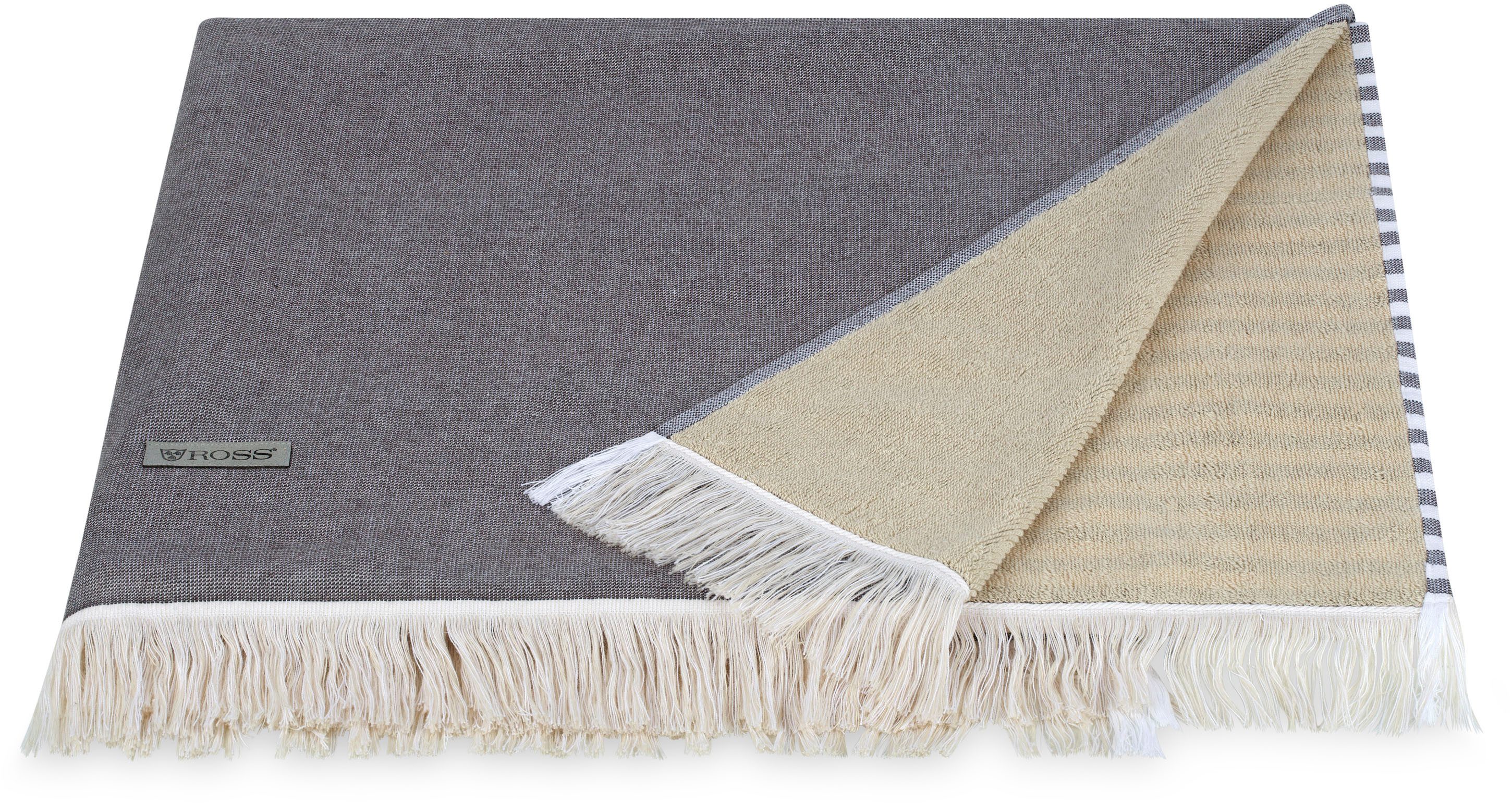 ROSS Hamamtuch Hamamtuch Steifen, Frottier (Packung, 1-St), aus feinster Baumwolle