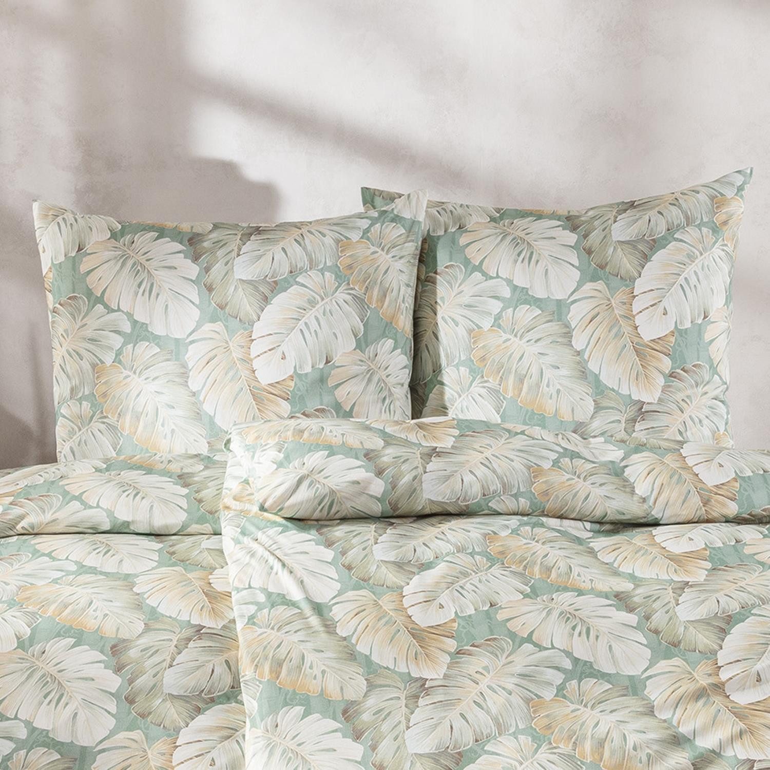 Estella Bettwäsche Estella Interlock Jersey Bettwäsche Rabea 6301-550 Tropenblatt 135x200, Interlock Jersey, 2 teilig