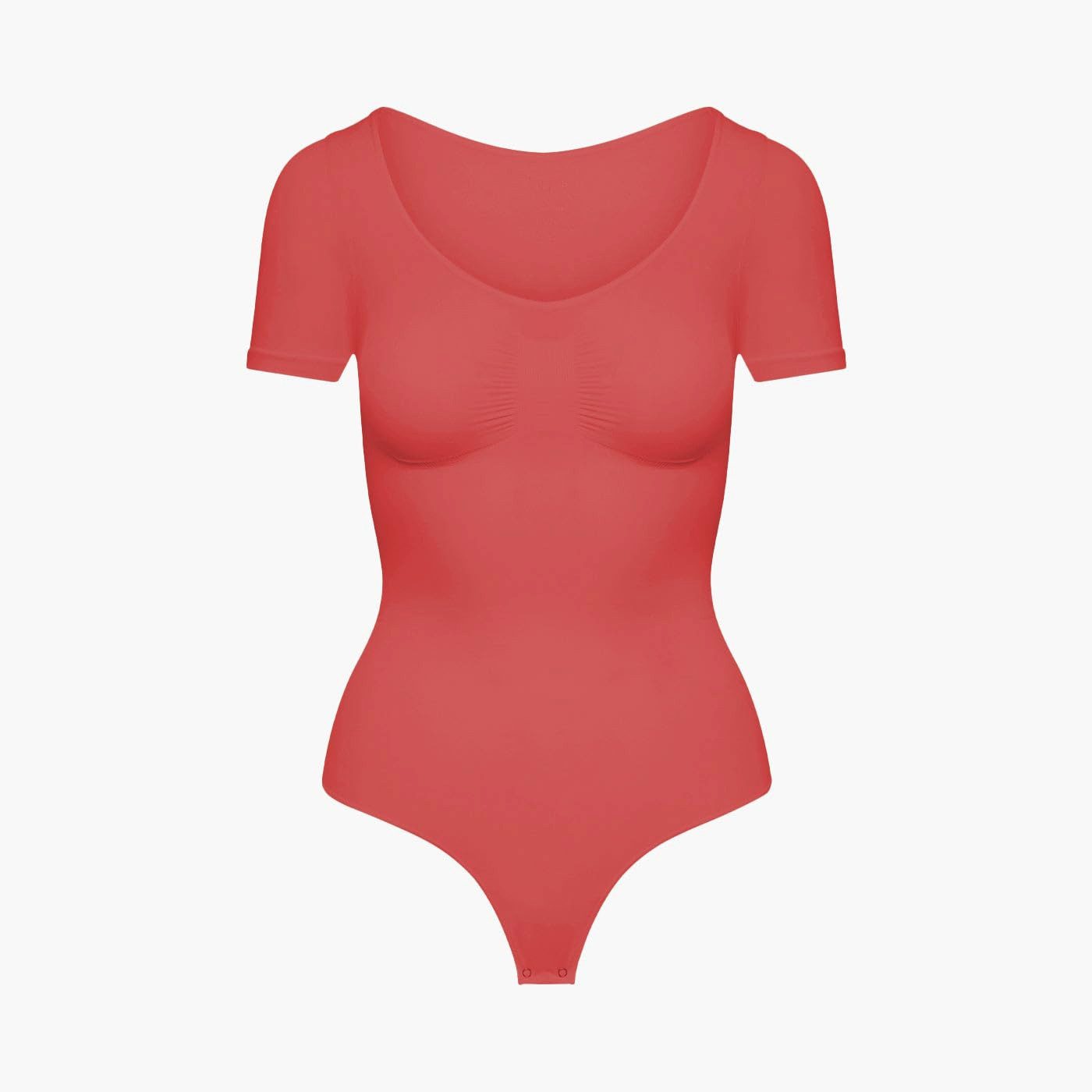 cfab (creamy fabrics) Miederbody T-Shirt Bodysuit Sculpting Shapewear mit String-Coral-2XL (1-tlg) Figurformend