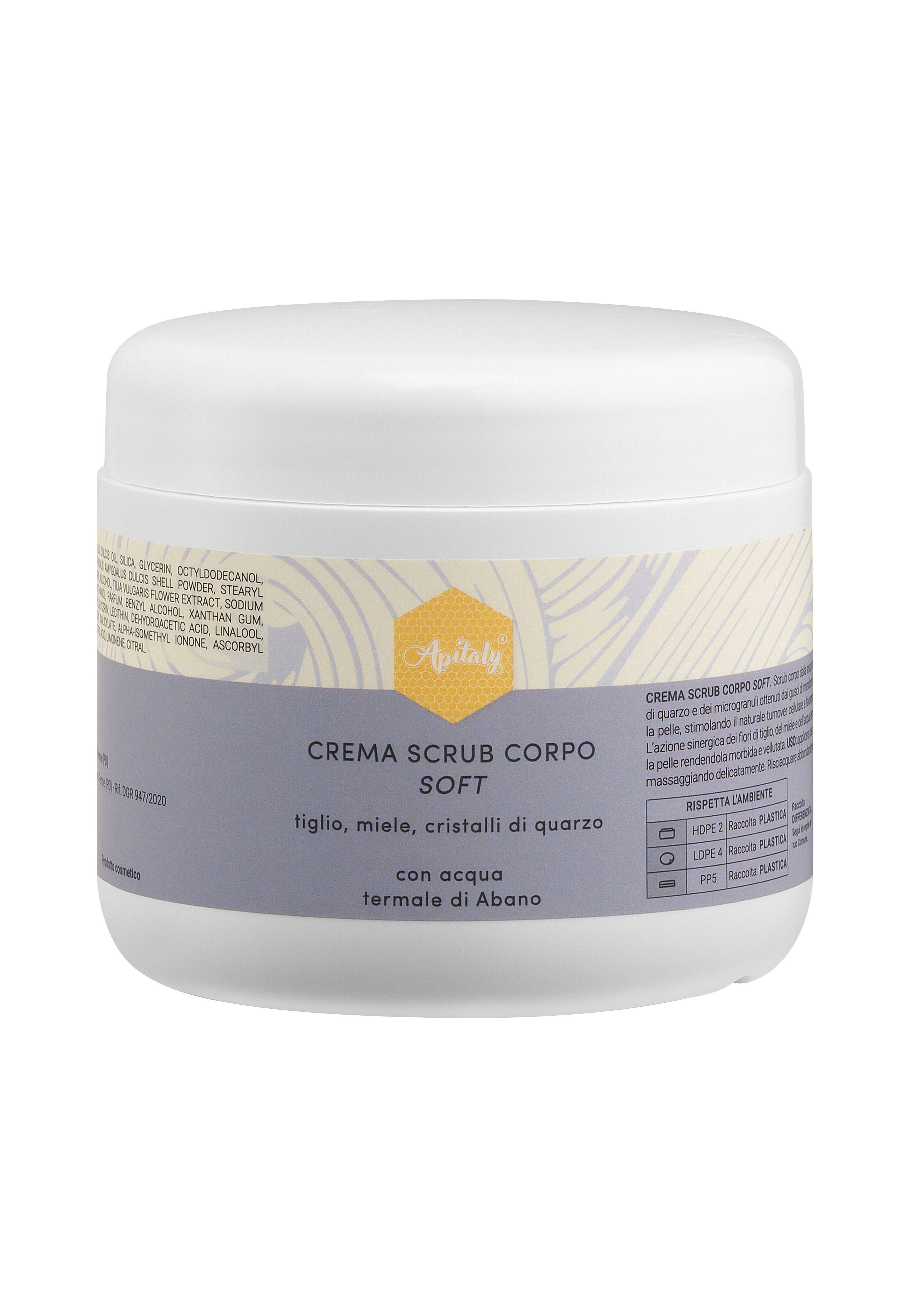 Apitaly Körperpeeling Sanfte Peelingcreme mit Lindenblüten, Honig & Thermalwasser, Pflegendes Körperpeeling mit Kristallen, Honig & Thermalwasser
