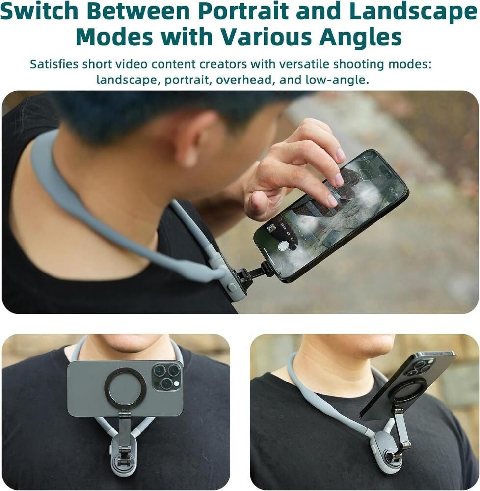 FELIXLEO Handy-Halterung Magnetische Nackenhalterung Handy Halter POV iPhone Android, (1-tlg)