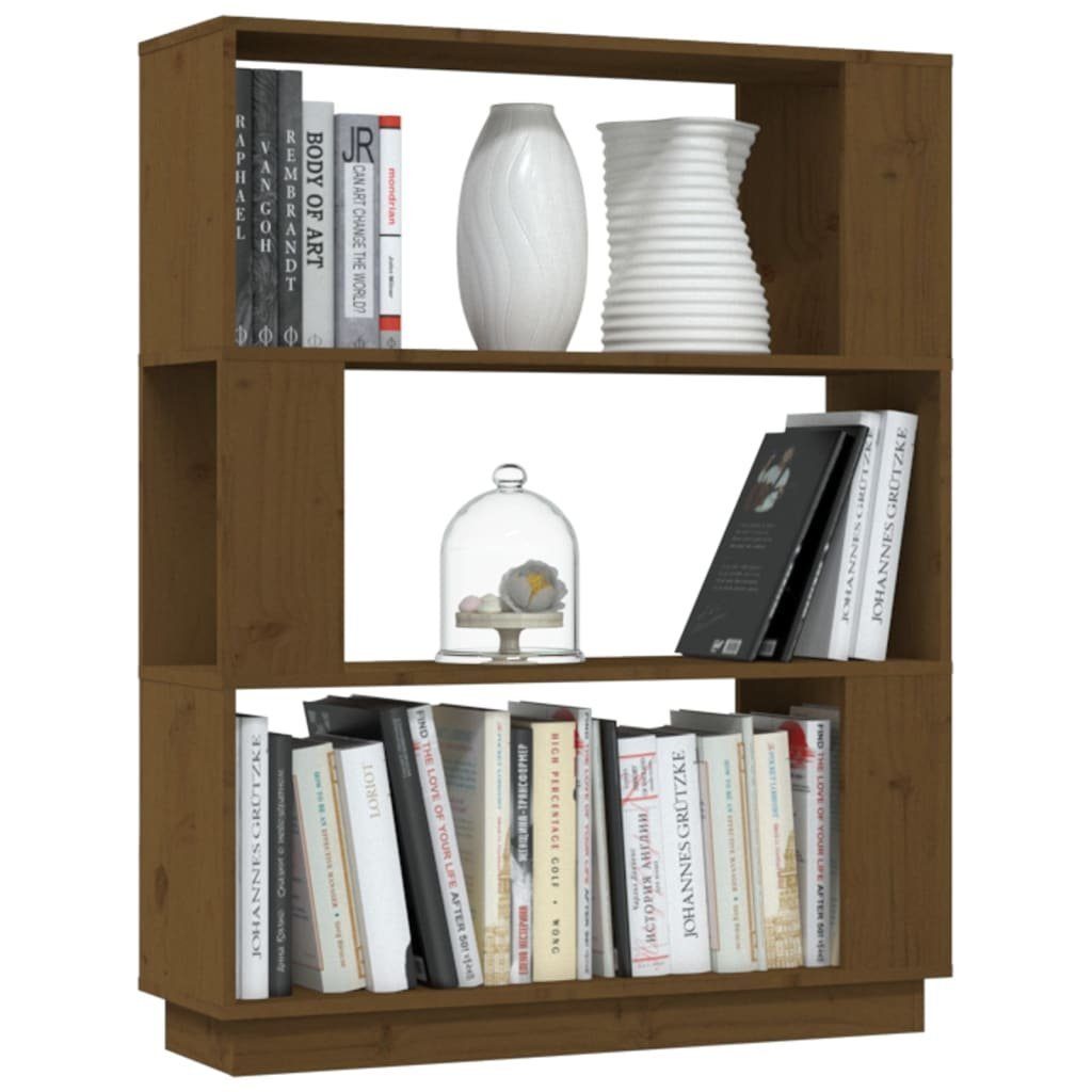 Massivholz 80x25x101 furnicato Bücherregal/Raumteiler Honigbraun Bücherregal cm