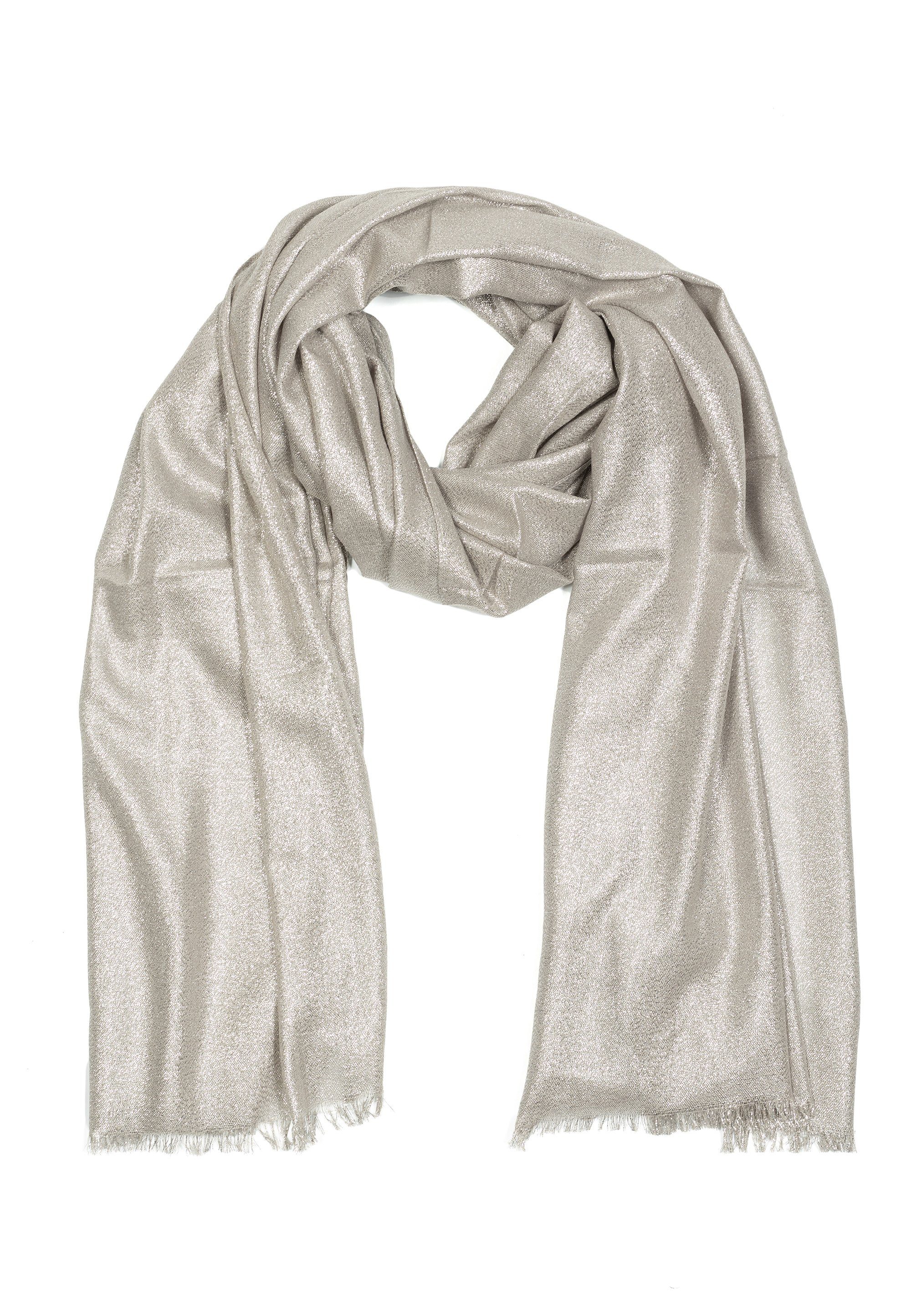 Cassandra Accessoires Modeschal "Gracie", festliches Schultertuch, mit metallischem Schimmer metallic-taupe